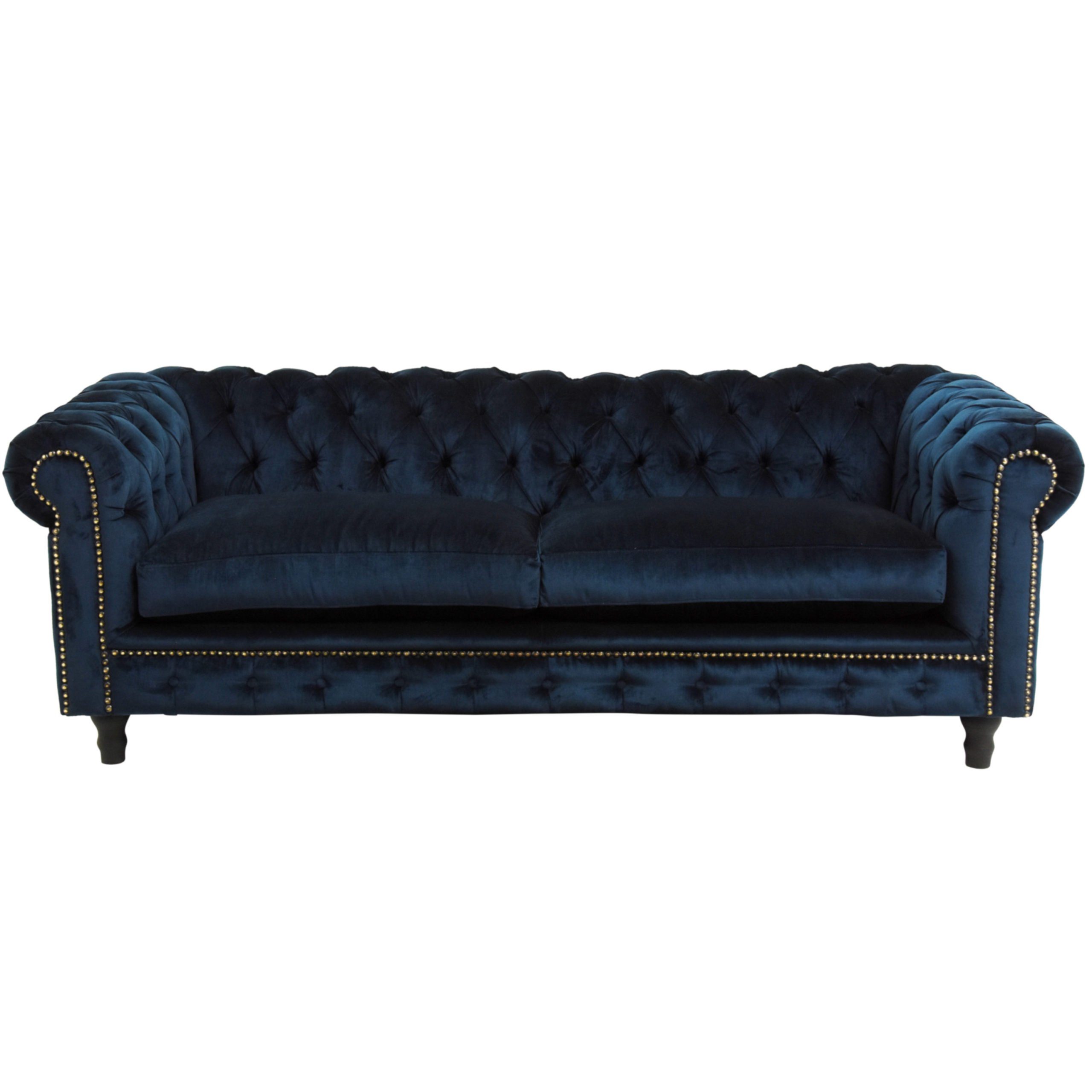 Couch in Polster Leder Sofa Sofa - JVmoebel Europe Chesterfield Design Schwarz Dreisitzer, Made