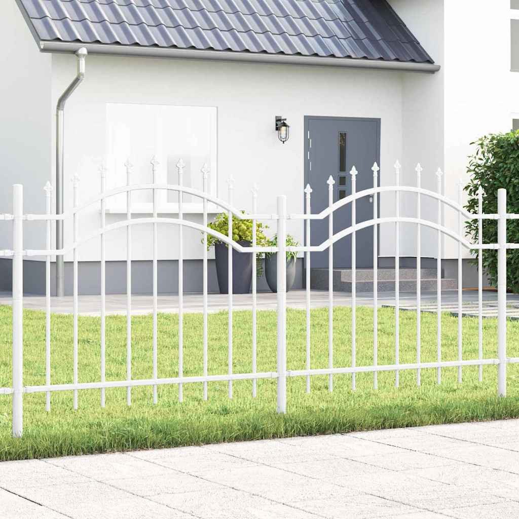 furnicato Zaun Moderner weißer Gartenzaun aus pulverbeschichtetem Stahl 240x140 cm, (1-St), UV-beständige Umzäunung, witterungsfest und langlebig für Terrassen