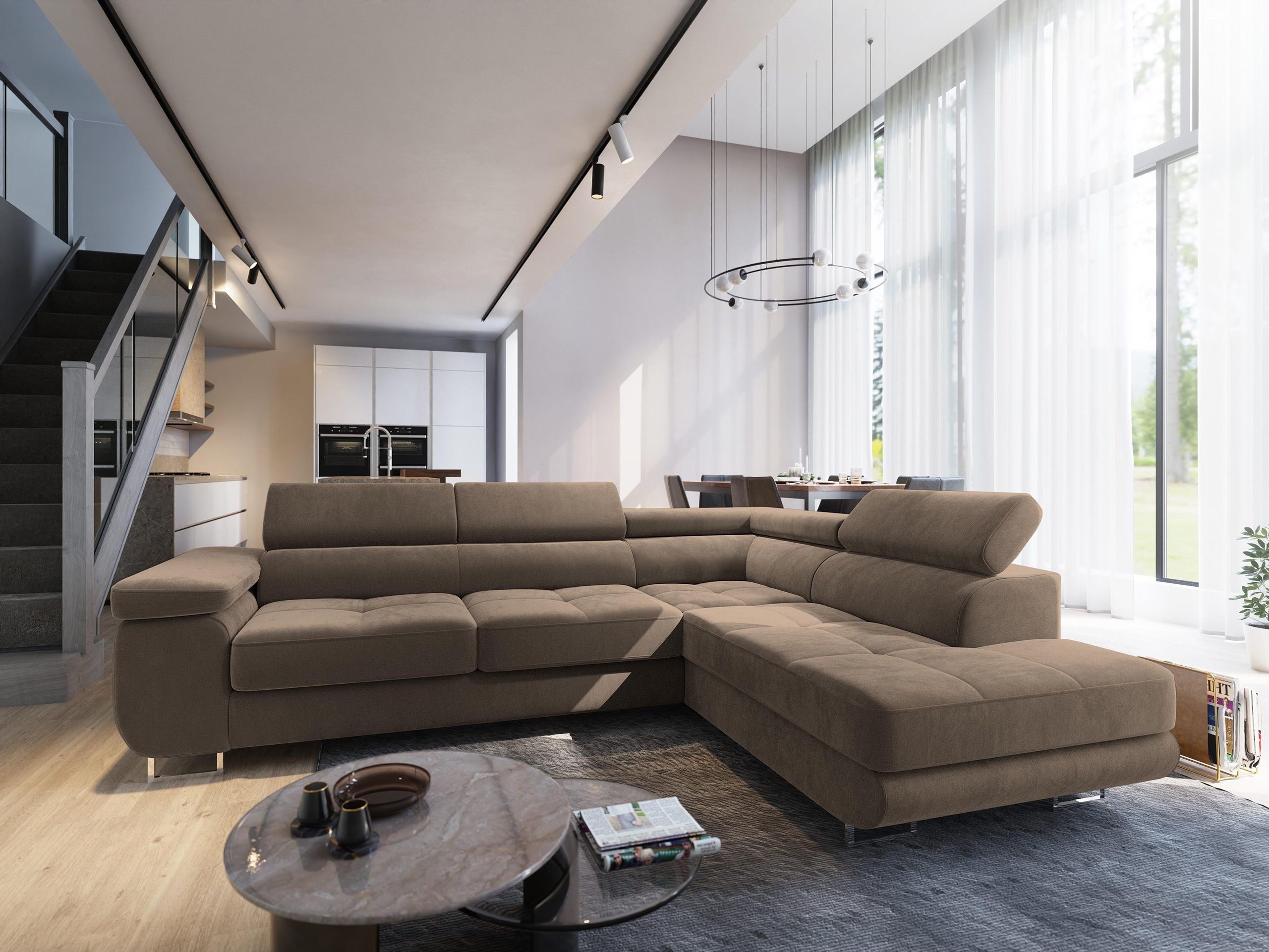 Masseno Ecksofa SELVA mit Schlaffunktion L-Form, Sofa mit Bettkasten günstig online kaufen