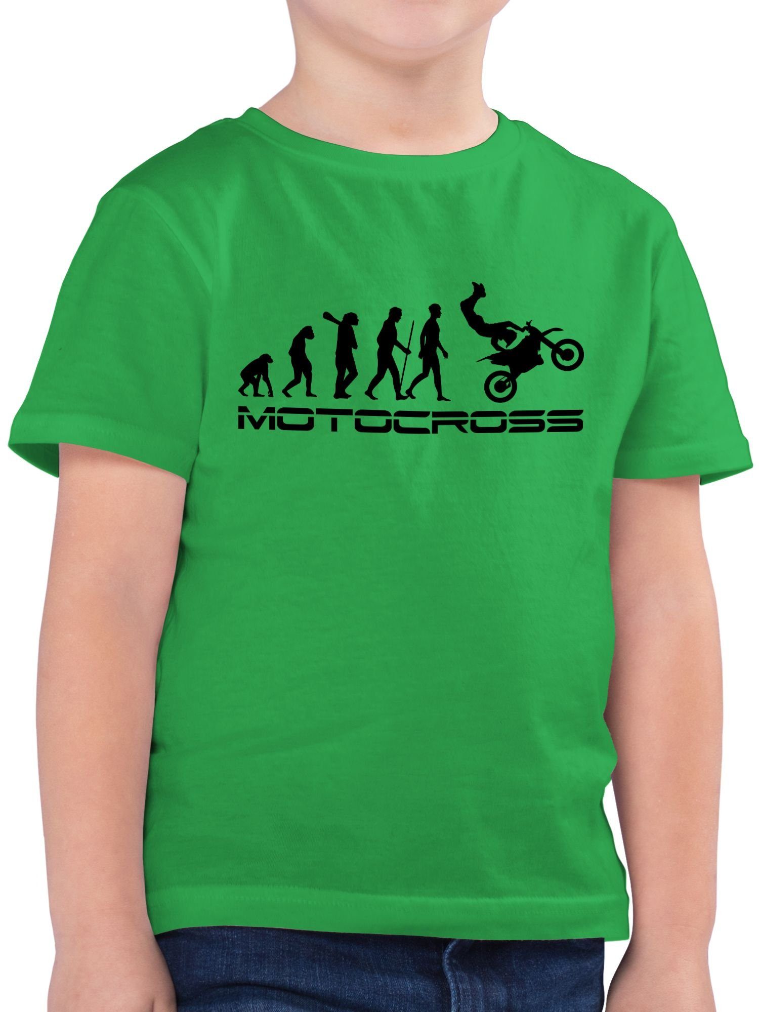 Kinder Kids (Gr. 92 - 146) Shirtracer T-Shirt Motocross Evolution - Evolution Kinder - Jungen Kinder T-Shirt Entwicklung Geschic