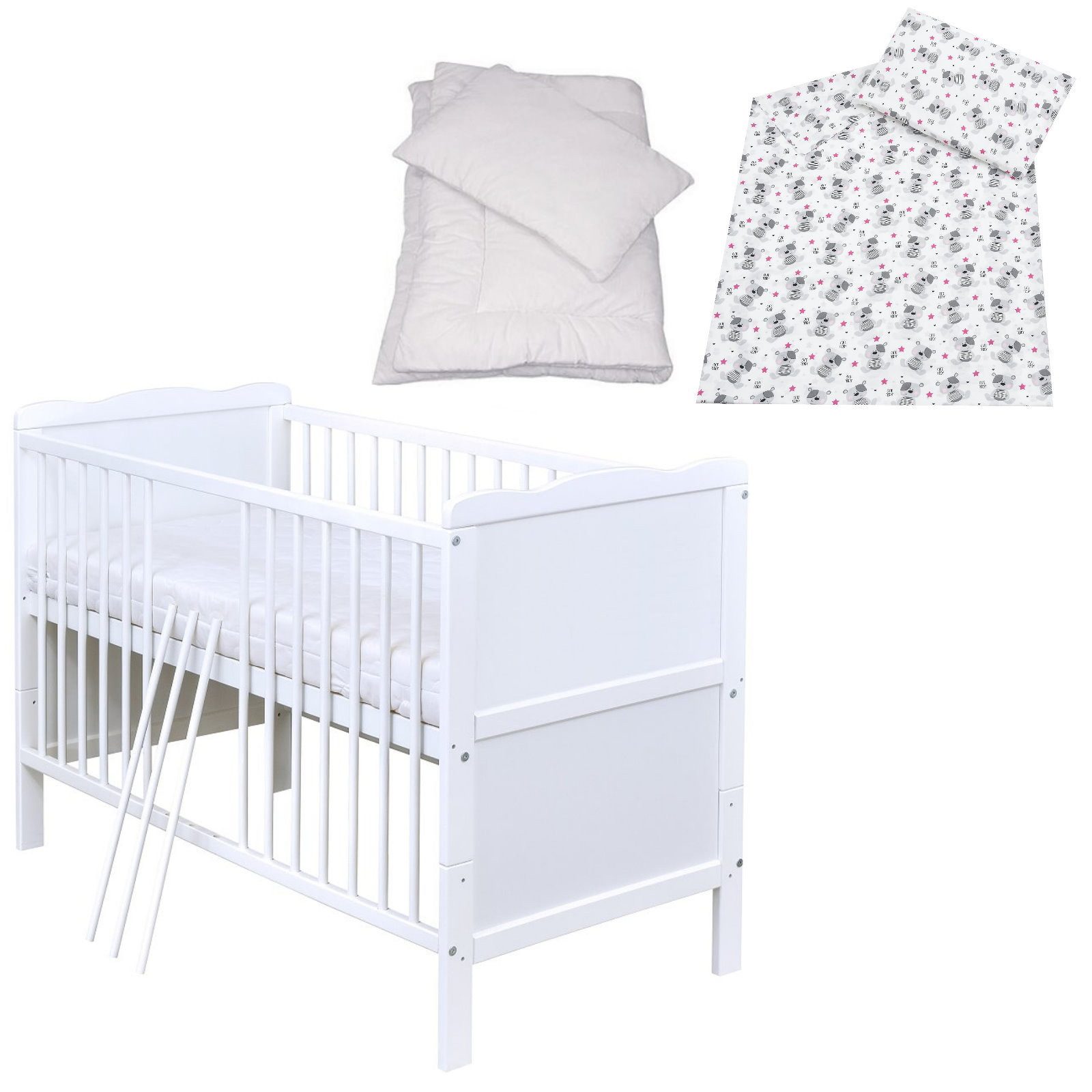 Baby-Delux Komplettbett Babybett Max Komplettset, 8-tlg., Kinderbett 60x120 günstig online kaufen