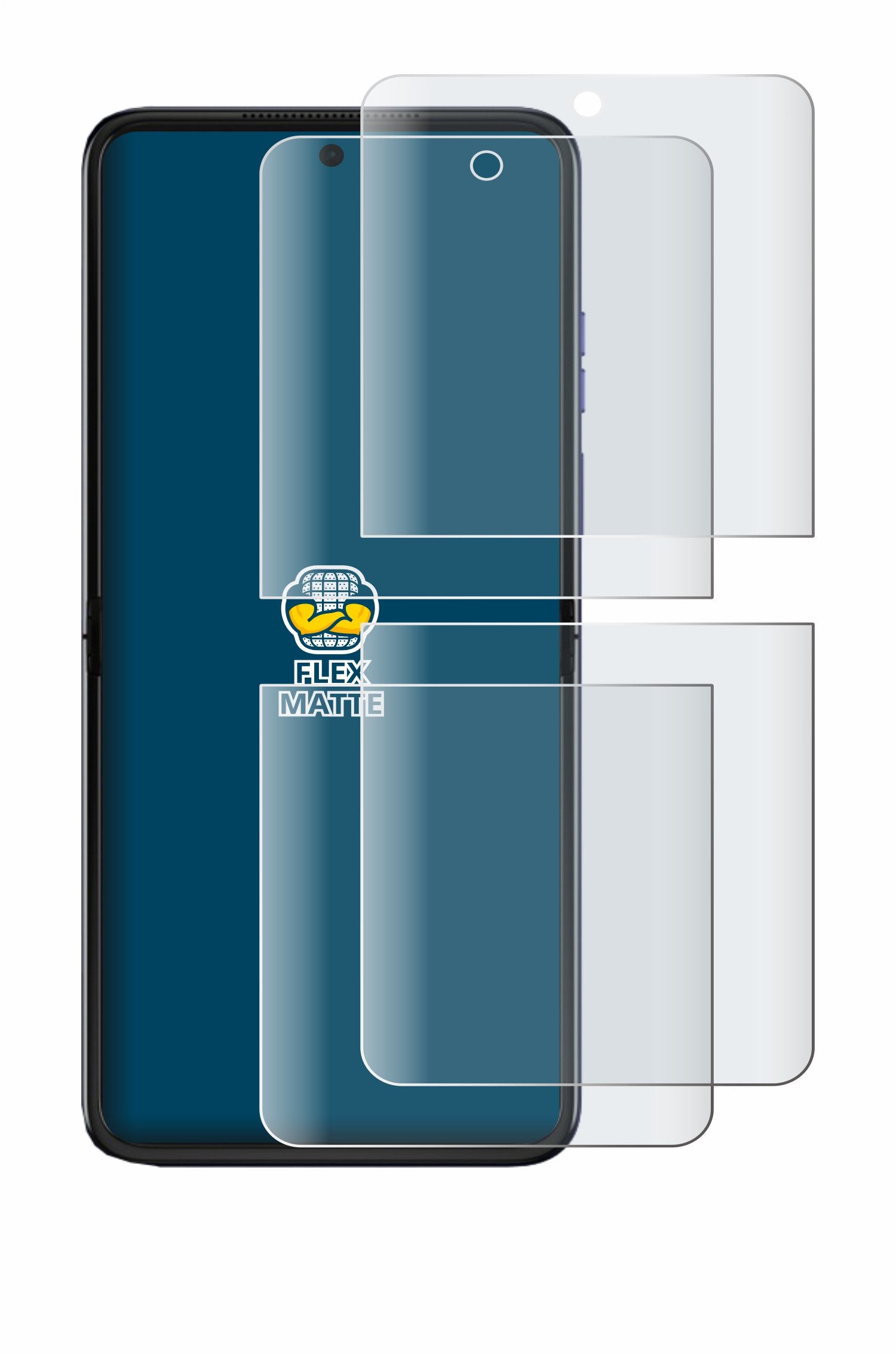 BROTECT Displayschutzfolie Fullscreen Schutzfolie für Motorola Razr 70 Ultra, 2 Stück, Displayschutz Folie Fullcover Matt Entspiegelungsfolie