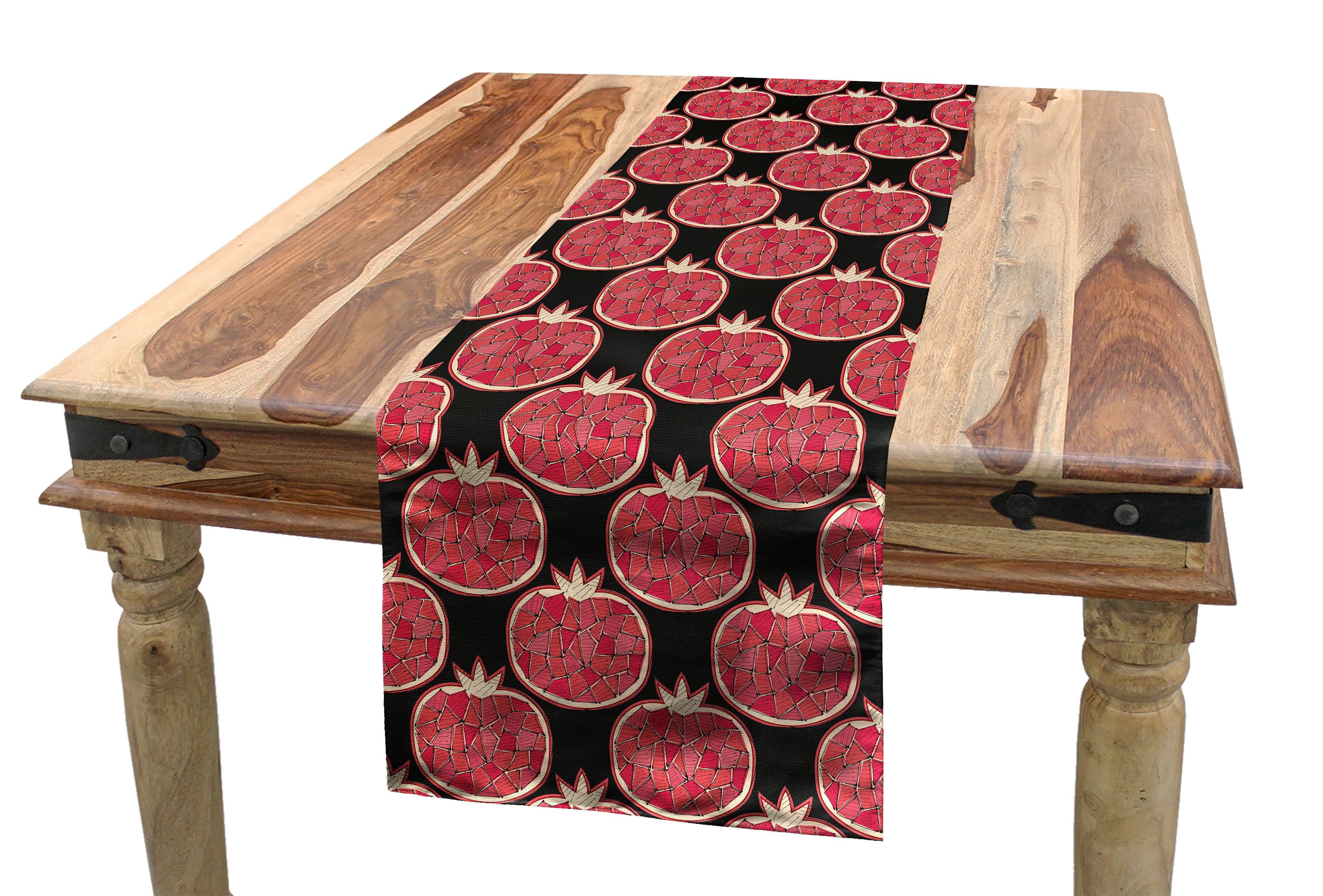 Abakuhaus Tischläufer Esszimmer Küche Rechteckiger Dekorativer Tischläufer, Granatapfel Mosaik-Frucht