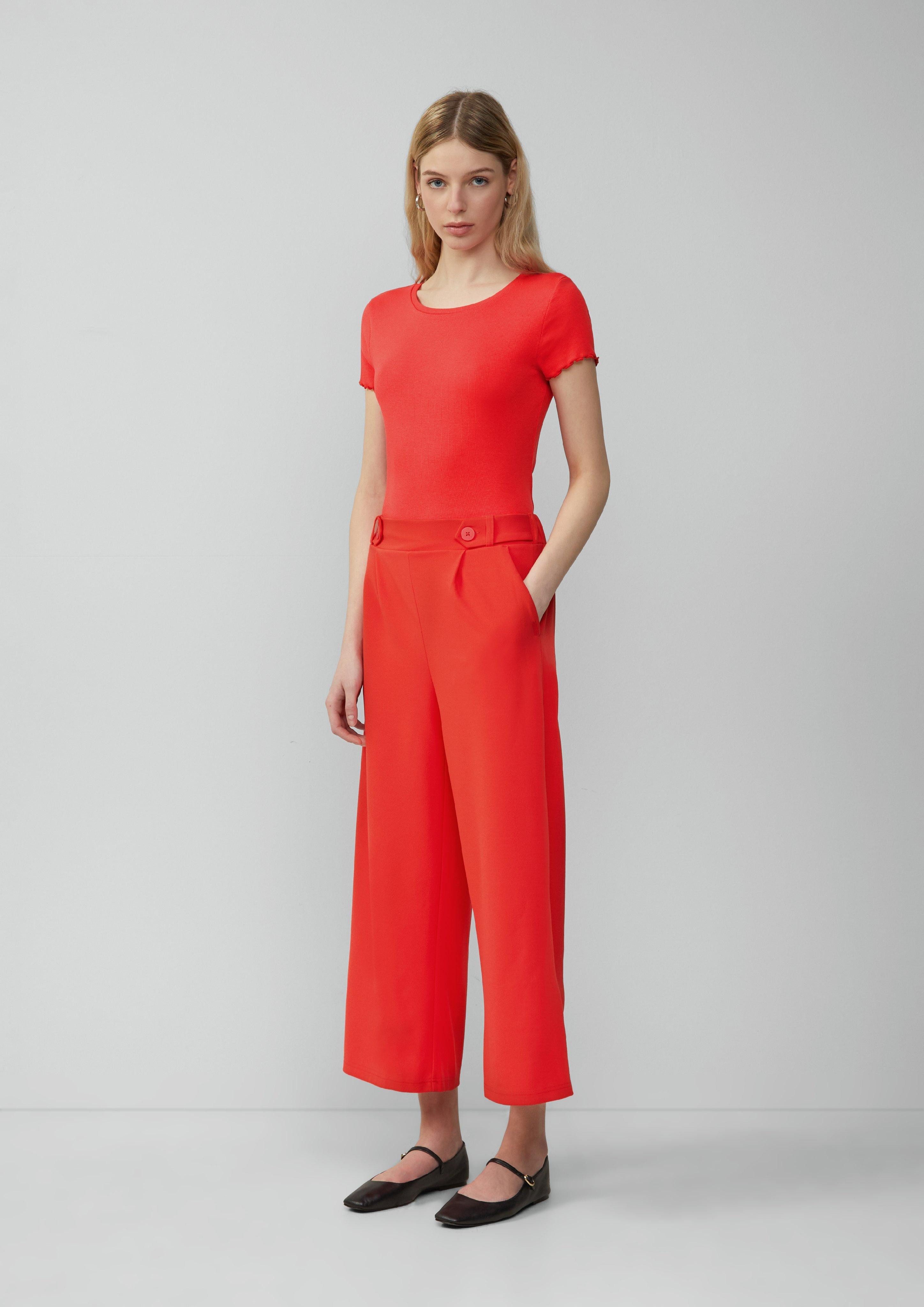 QS 7/8-Hose Culotte aus Interlockjersey Zierknopf günstig online kaufen