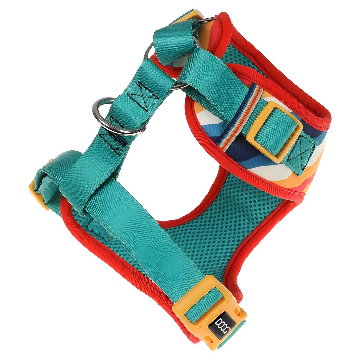 DOOG Hunde-Geschirr Neopren Geschirr Scout rot/gelb/blau günstig online kaufen