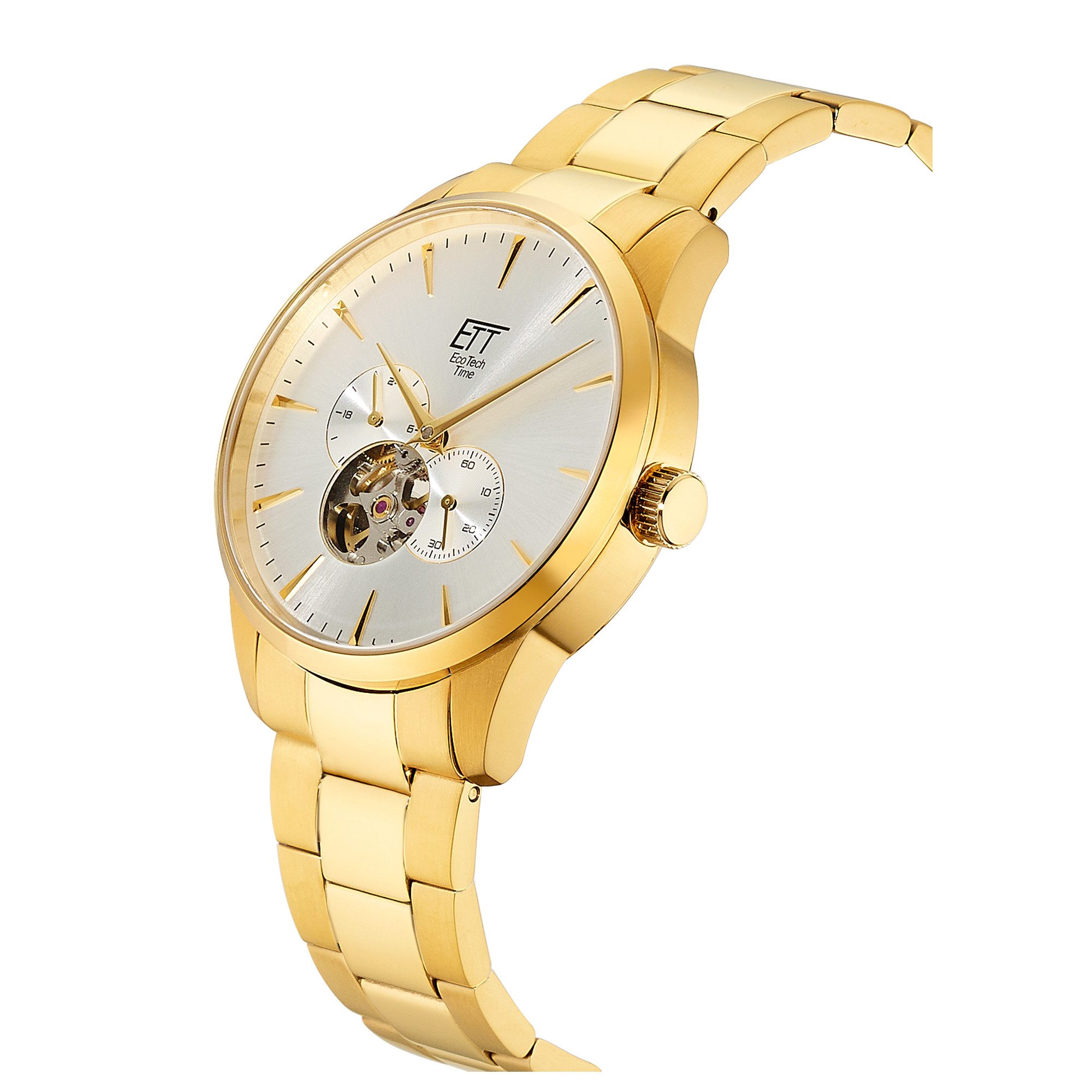 ETT Automatikuhr Motion Drive EGS-40404-41M, Armbanduhr, Herrenuhr, Mechanische Uhr, Edelstahlarmband, analog
