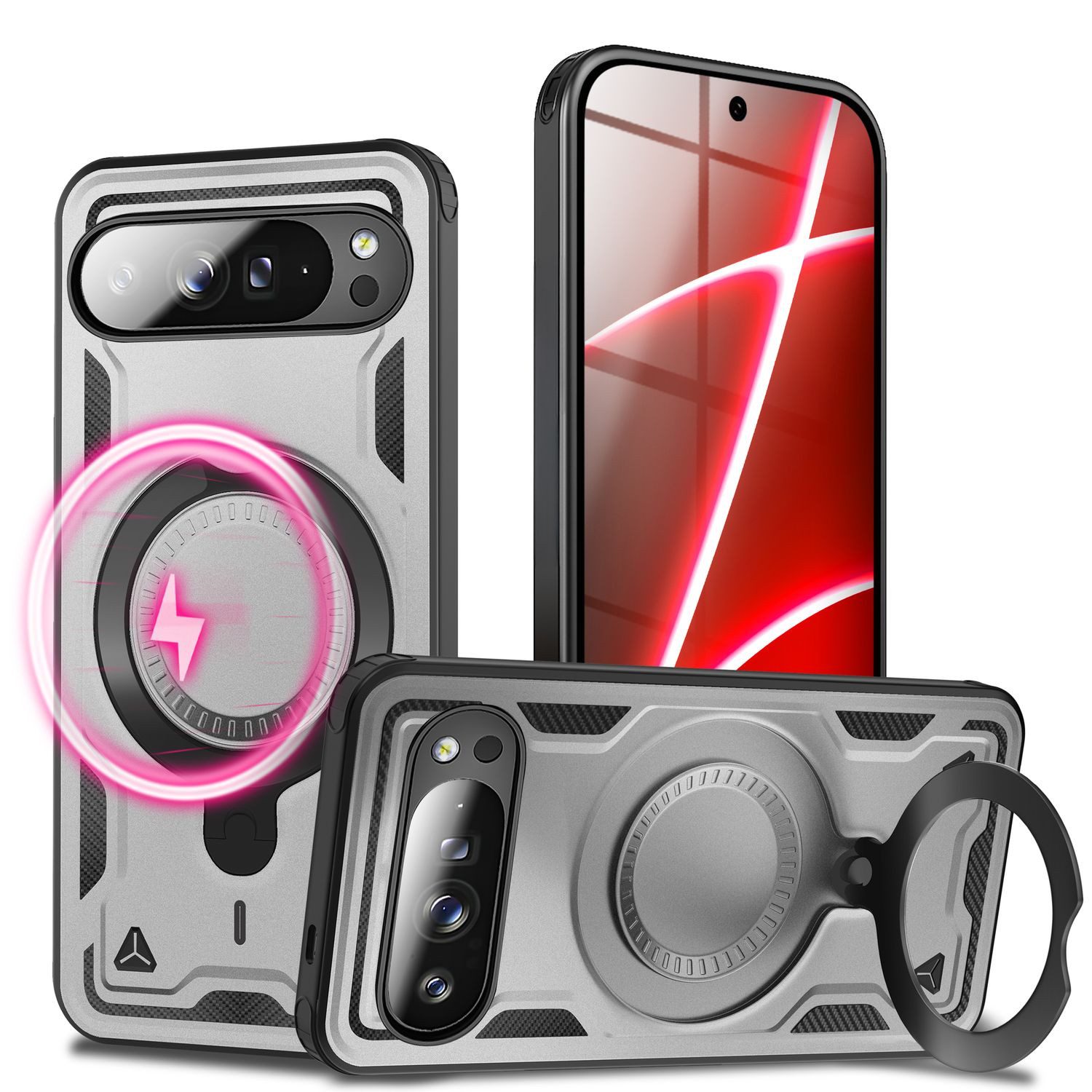 Nalia Smartphone-Hülle Google Pixel 10 Pro 16 cm (6,3 Zoll), Military Armor Case / MagSafe / Extrem Schutz / 360° Ring / Outdoor