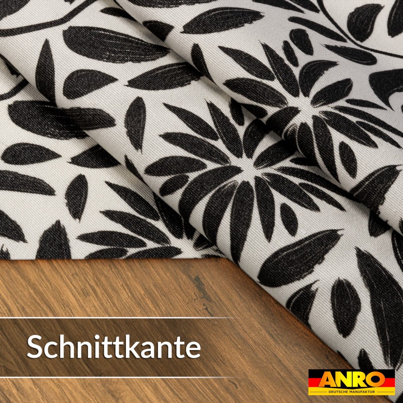 ANRO Tischdecke abwaschbar Barcelona Stoff Premium Grafisch Blumen Tischtuch (Einzelstück 1-tlg), Stoff schmutzabweisend 160x140cm Grafisch Schwarz