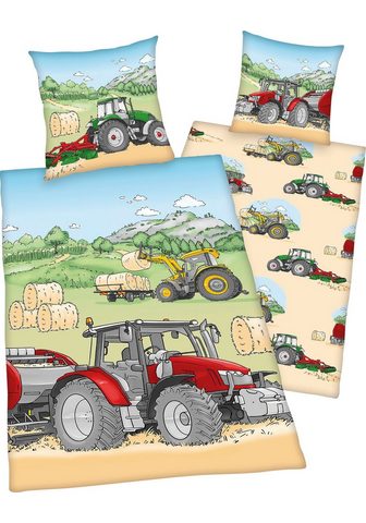 Herding Young Collection Kinderbettwäsche Traktor Flanell su pu...