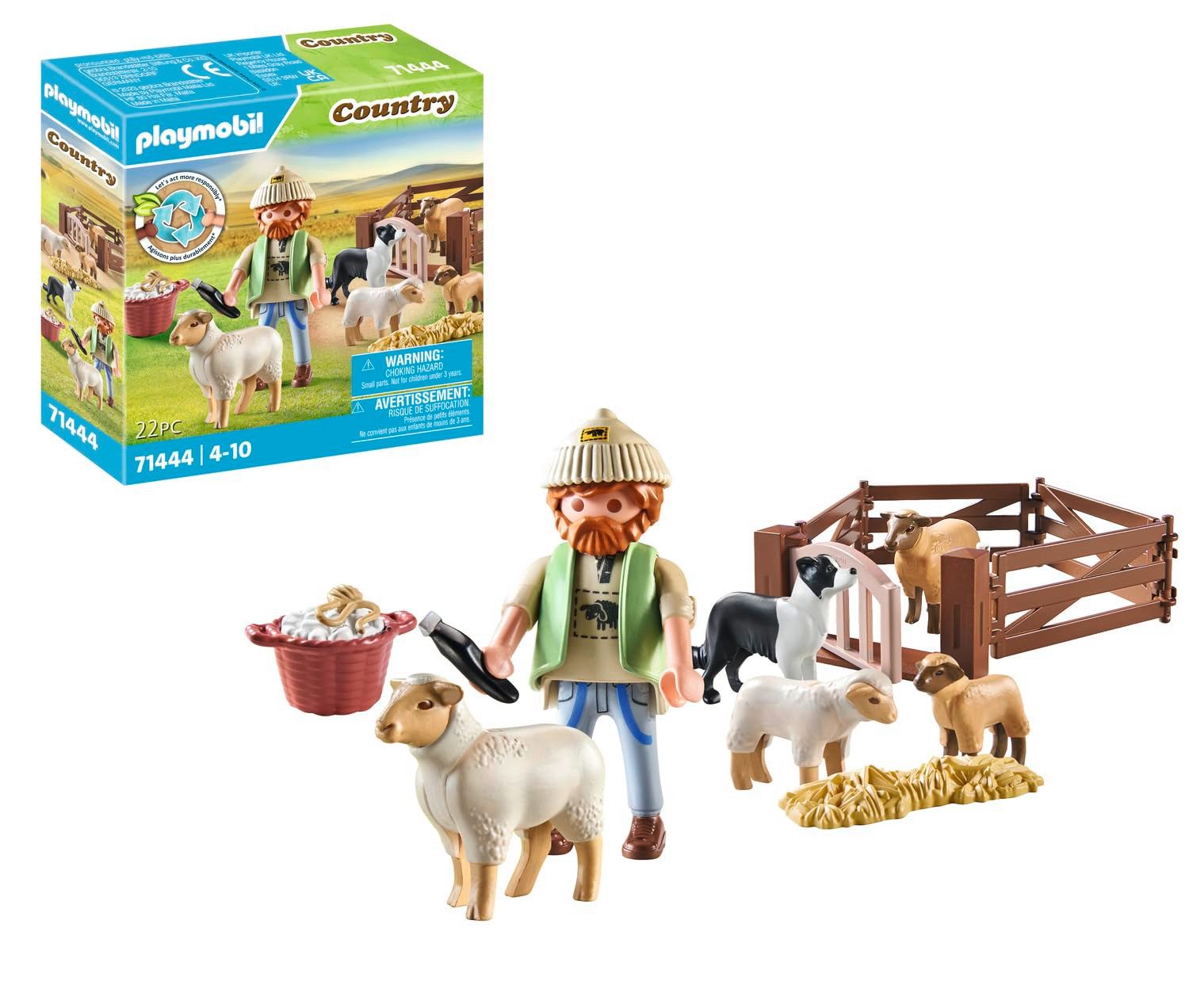 Playmobil® Spielwelt Country Junger Schäfer mit Schafen 71444, (22-tlg), PLAYMOBIL Country Spielset