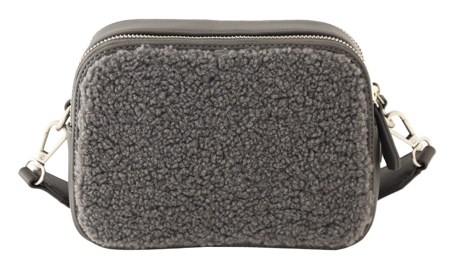 MARCO TOZZI Umhängetasche, Damen Kamerabag, Minibag im Teddy-Look