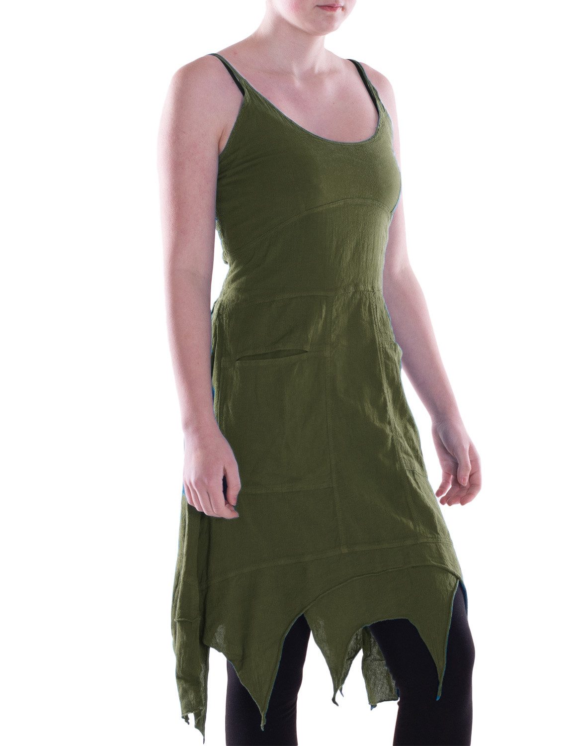Zipfelkleid Kleid mit Trägern aus gewebter Baumwolle Elfenkleid