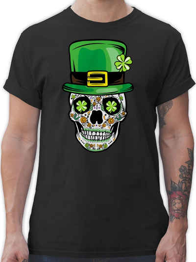 Shirtracer T-Shirt Totenkopf Kleeblatt Glücksbringer St. Patricks Day