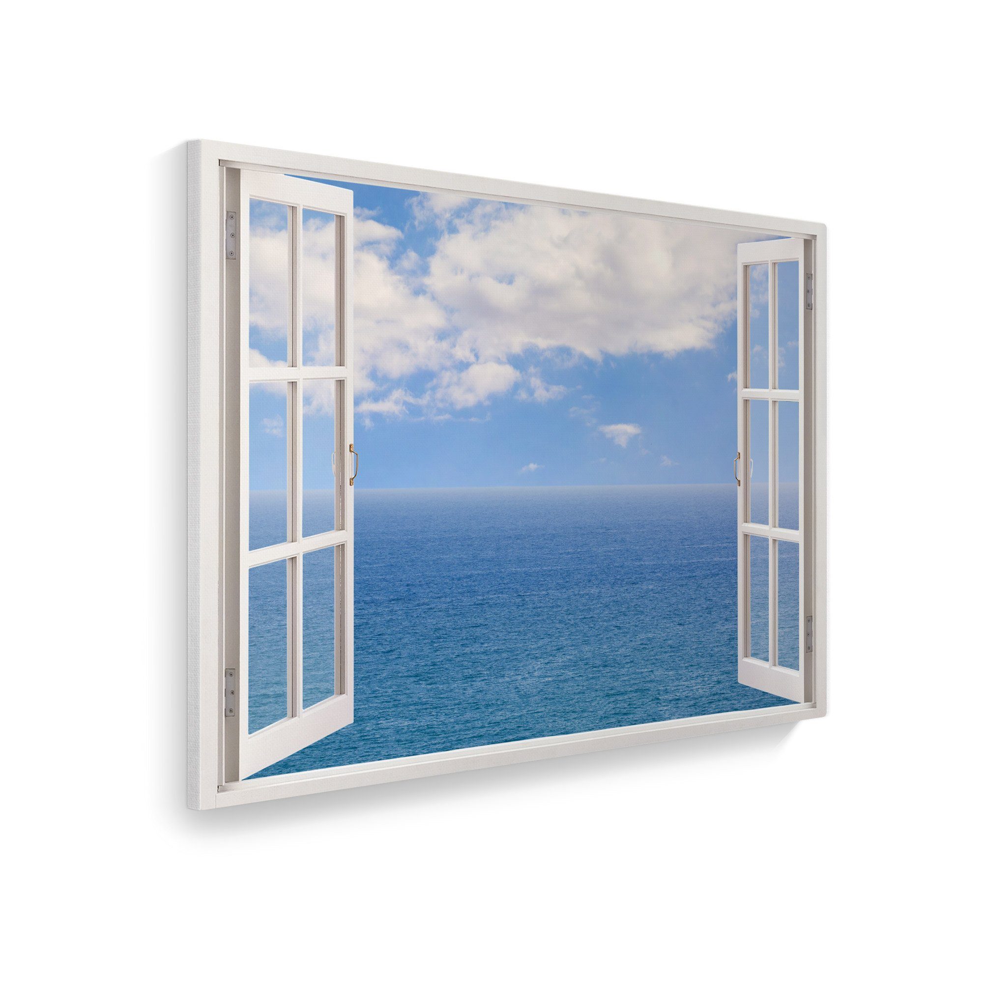 WallSpirit Leinwandbild "Fenster mit Aussicht", Meer günstig online kaufen