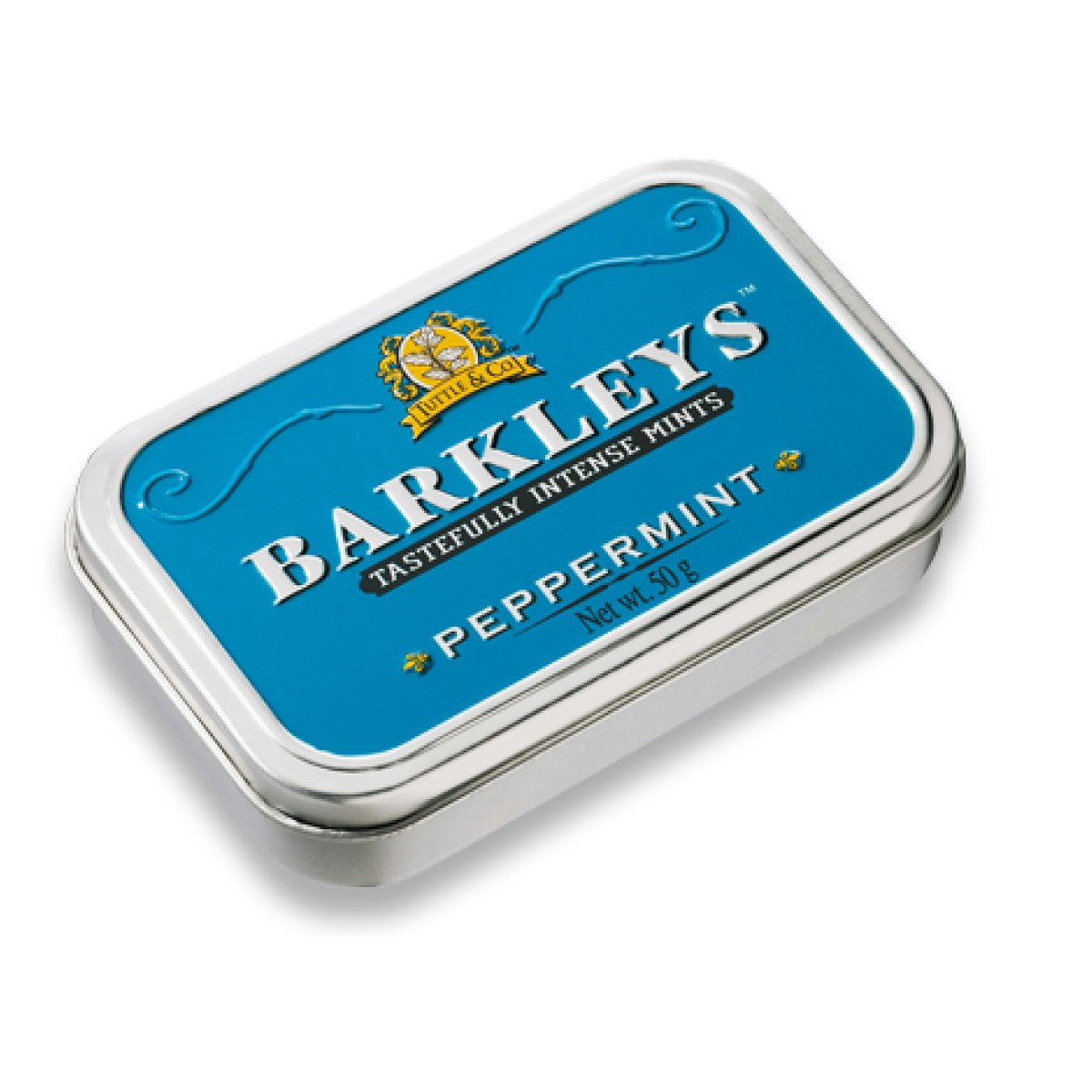 BARKLEYS Süßigkeit, Barkleys Peppermint Pfefferminz Pastillen in einer Metalldose 50g