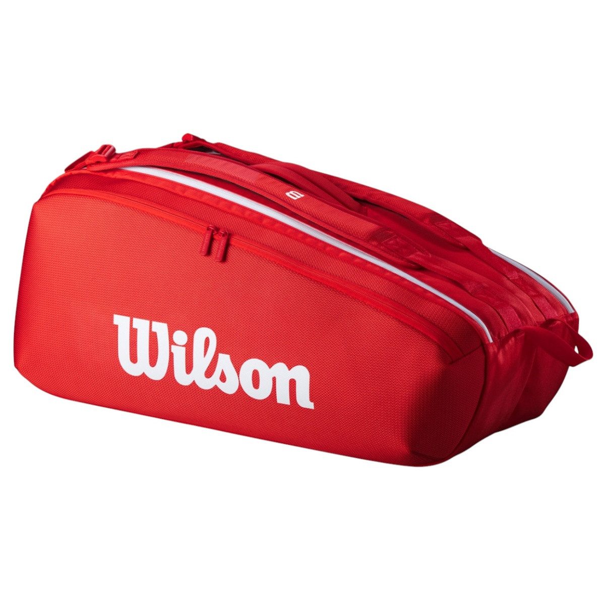 Wilson Sporttasche Tennis-Racketbag Super Tour 2025 (Schlägertasche, 2 Hauptfach) rot 9er