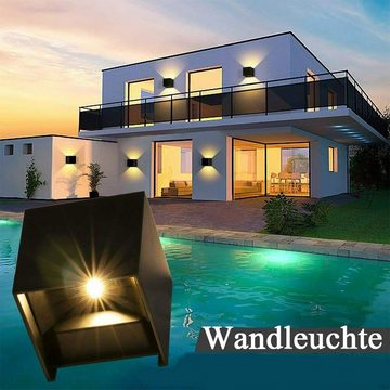 oyajia Wandleuchte 7W LED Wandlampe Strahler Einstellbarer Lichtstrahl 3000K, LED fest integriert, Warmweiß, IP65 Wasserdicht Wandleuchte, für den Innen- und Außen Garten Flur