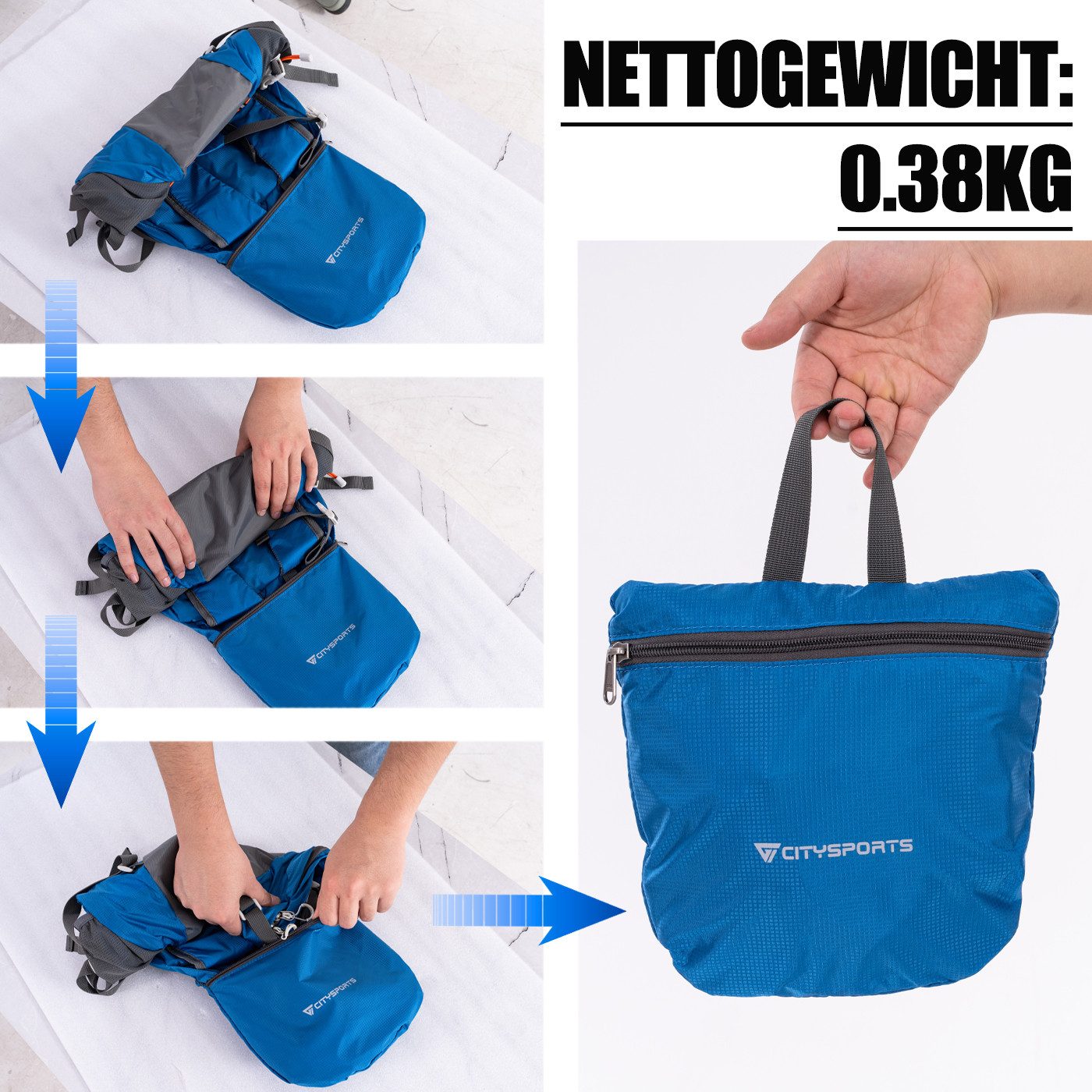 CITYSPORTS Wanderrucksack Rucksack mit Rückenbelüftung Trekkingrucksack Sports packback, aus atmungsaktivem Camping Rucksack Fahrradrucksack, Sportrucksack