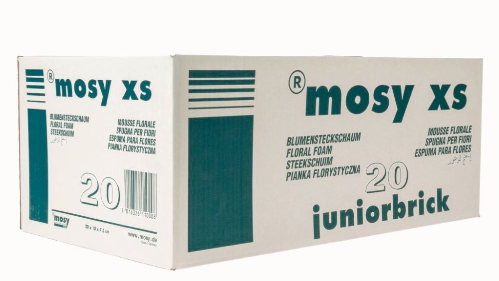 mosy Bastelmoos Stechwamm-Ziegel, 20 Stück, Steckschaum, Blumen-Steckmasse, Steckmoos, Grabschmuck, Grab-Gesteck