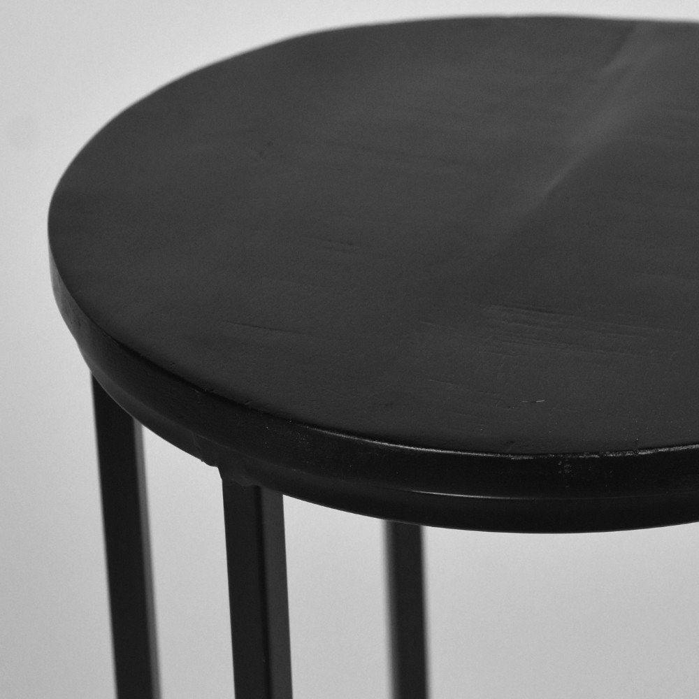 Beistelltisch RINGO-Living Möbel Beistelltisch Schwarz Maui in Mangoholz 620x350x350mm, aus