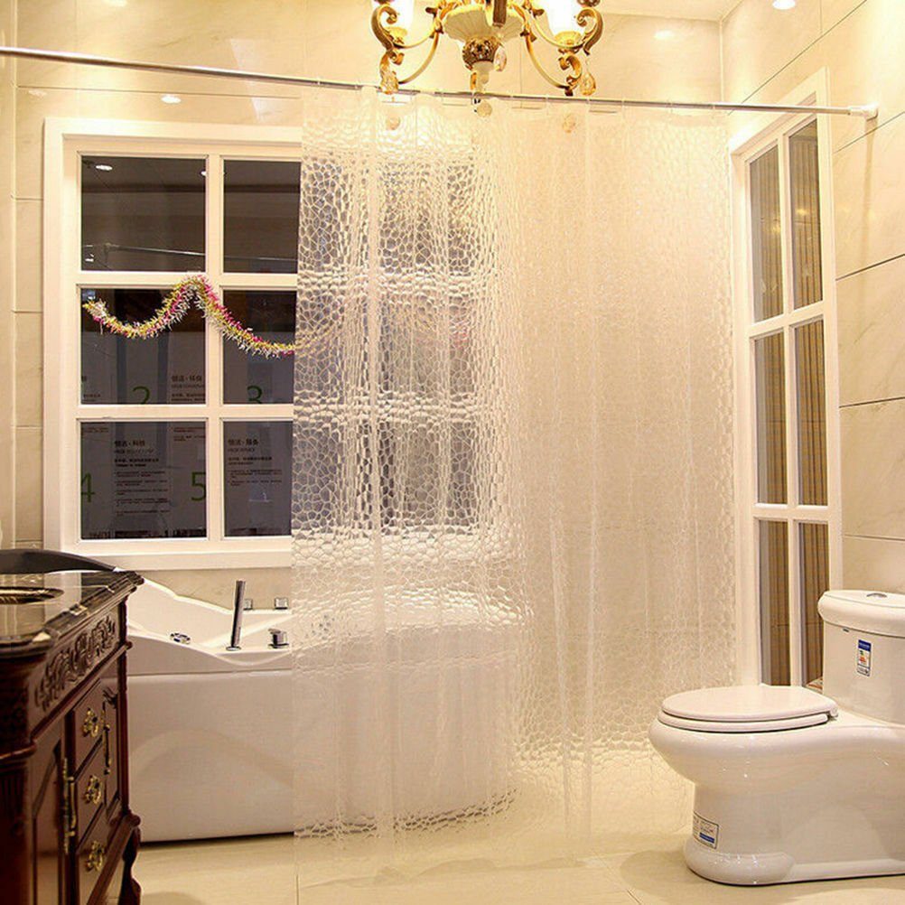 btto v&g duschvorhang duschvorhang transparent wasserwürfel,badezimmer  vorhang 3d eva breite 80 cm (1-tlg), antischimmel umweltfreundlich,mit