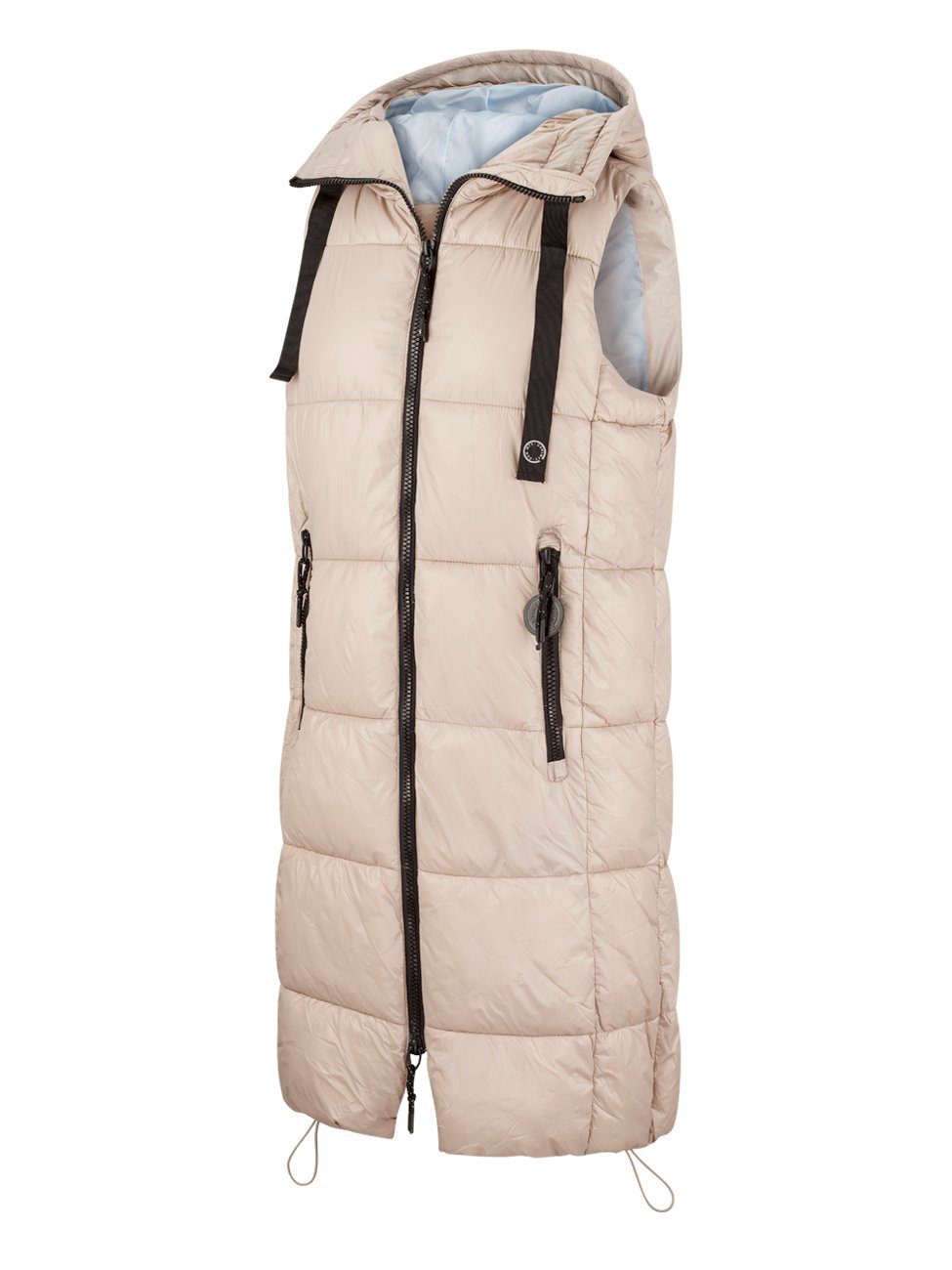 DENIMFY Outdoorjacke Damen Steppweste DFCaro Regular Fit knielange Übergangsweste mit Kapuze – Bild 3 von 4
