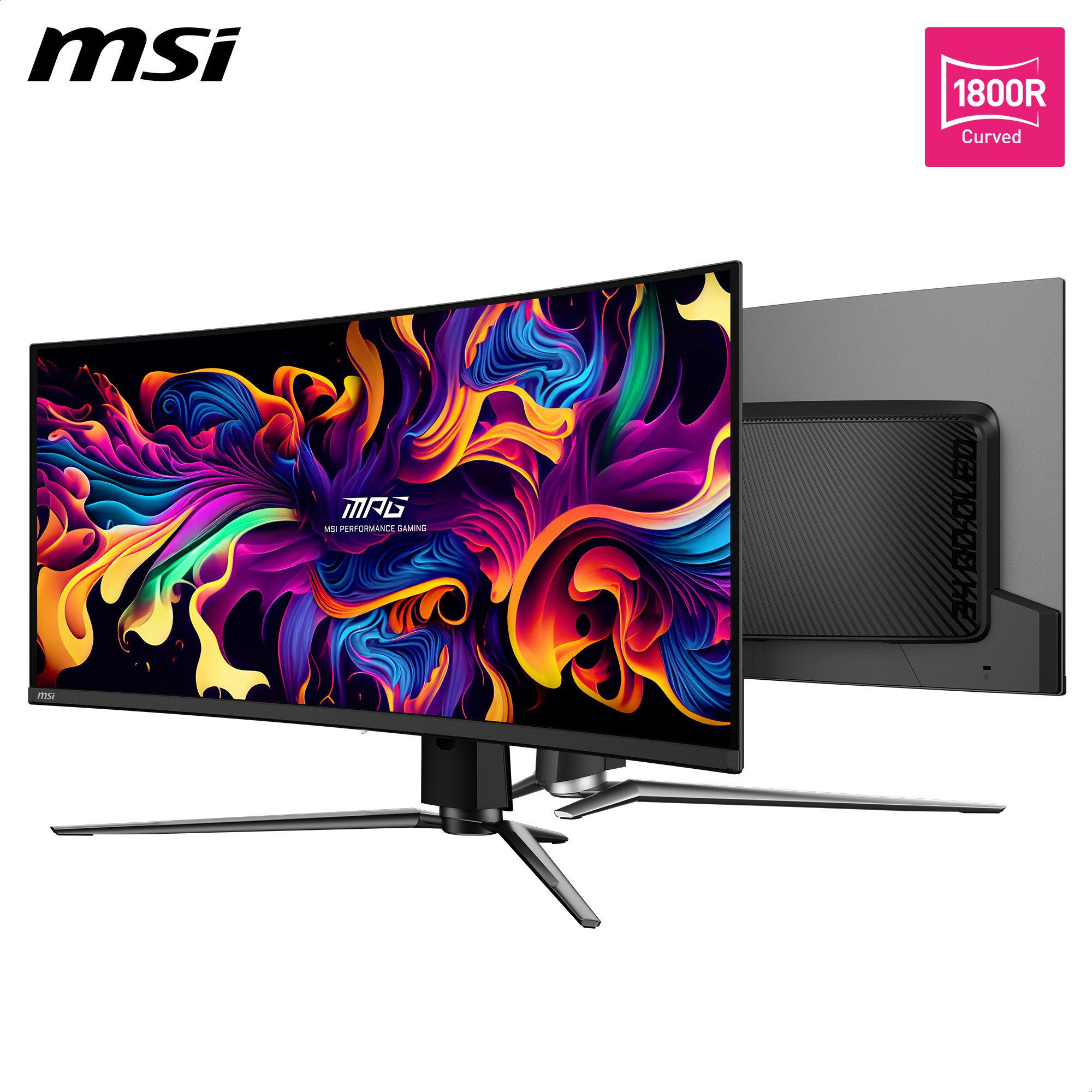 MSI MPG 341CQPX QD Curved-Gaming-OLED-Monitor (86,8 cm/34 ", 3440 x 1440 px, UWQHD, 0,03 ms Reaktionszeit, 240 Hz, OLED, 3 Jahre Herstellergarantie, höhenverstellbar, USB-C)