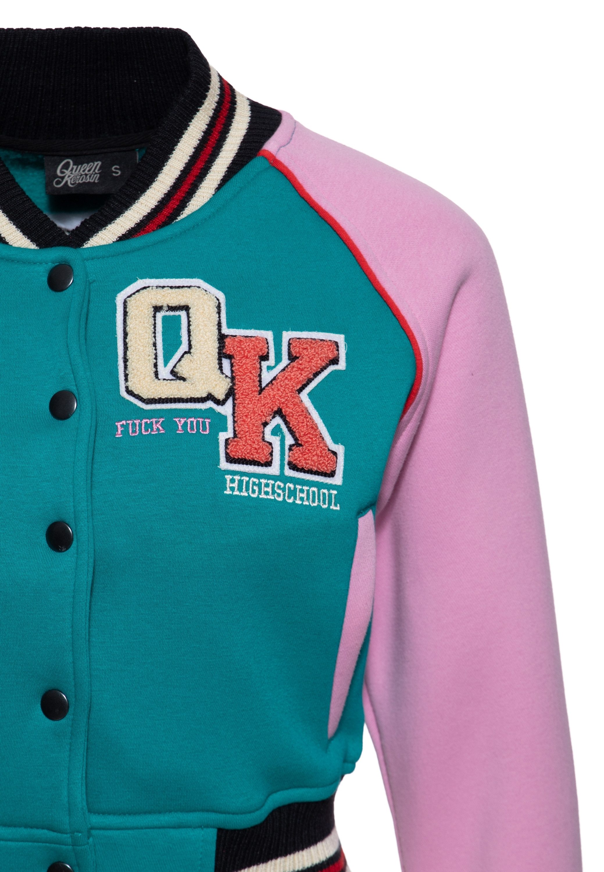 QueenKerosin Collegejacke Lucky Cat (1-St) Cropped Fit