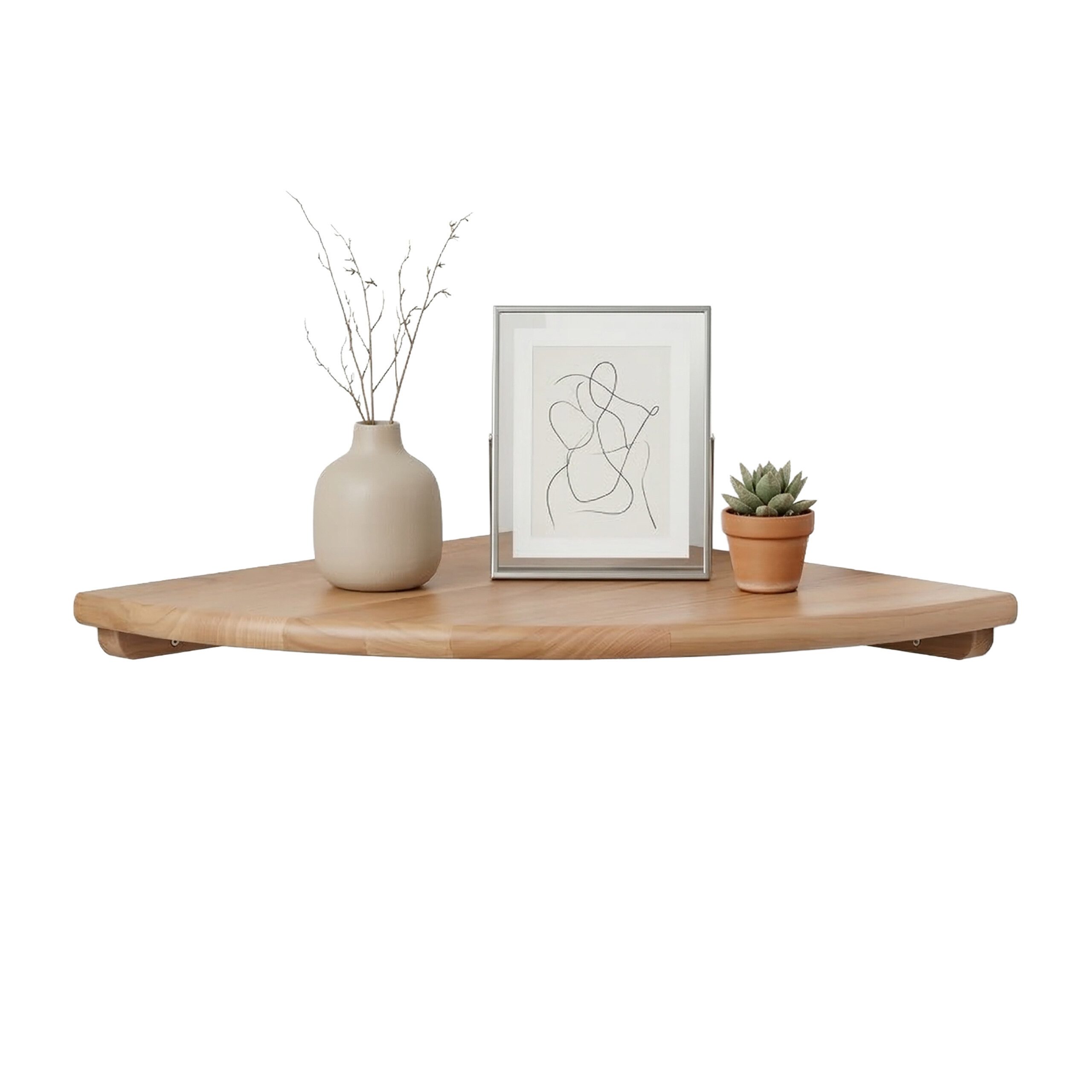 relaxdays Eckregal Wand Walnussholz, 5-tlg., natur, 25 cm