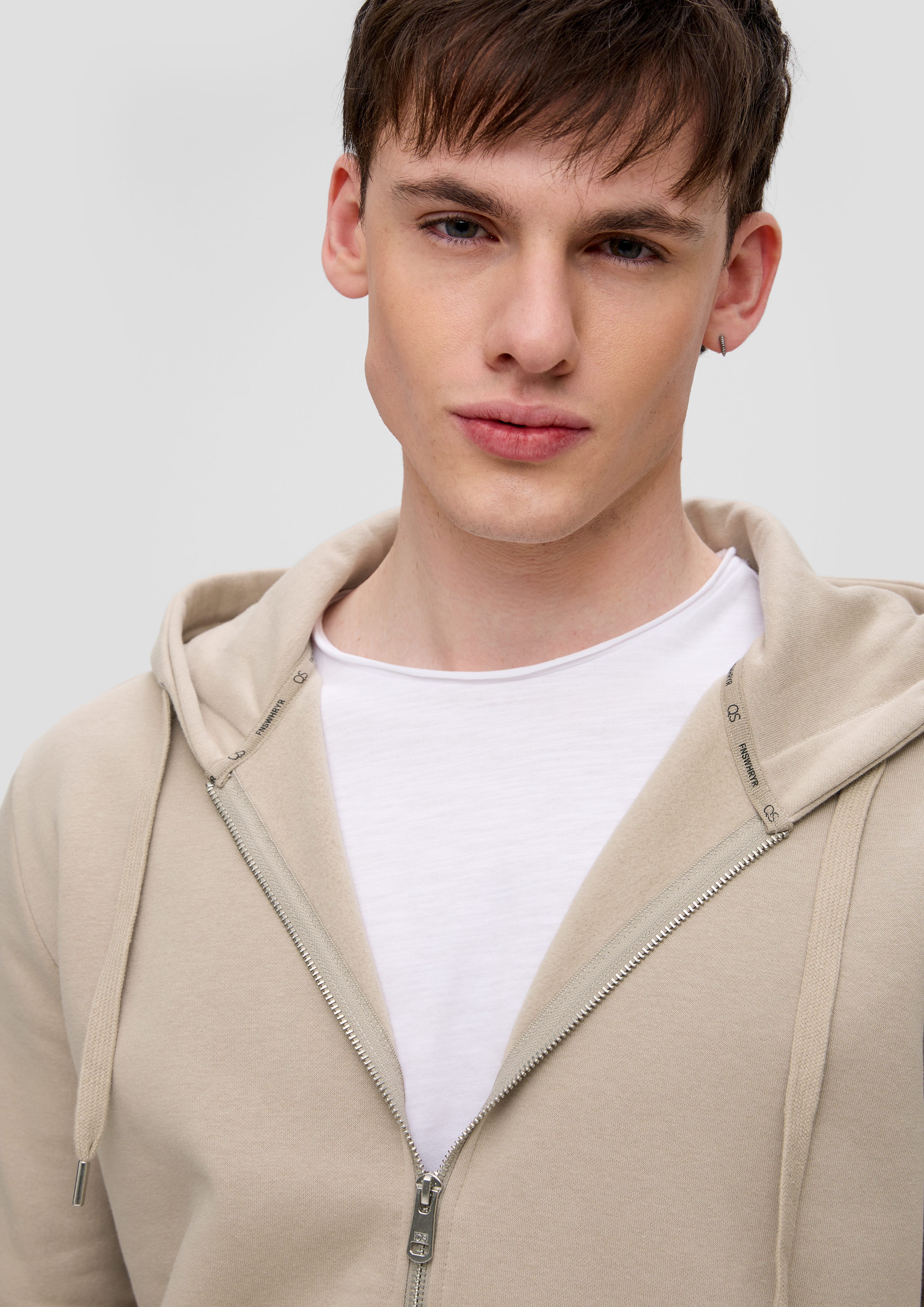 QS Outdoorjacke Basic-Sweatjacke Durchzugkordel günstig online kaufen