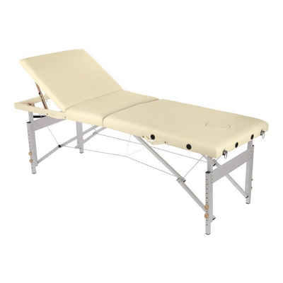 Melko Massageliege Massagebank Aluminium 3 Zonen 12,5 KG M01 Therapieliege klappbar (Set, mit Transporttasche), Extra dicke und bequeme Polsterung für optimalen Liegekomfort