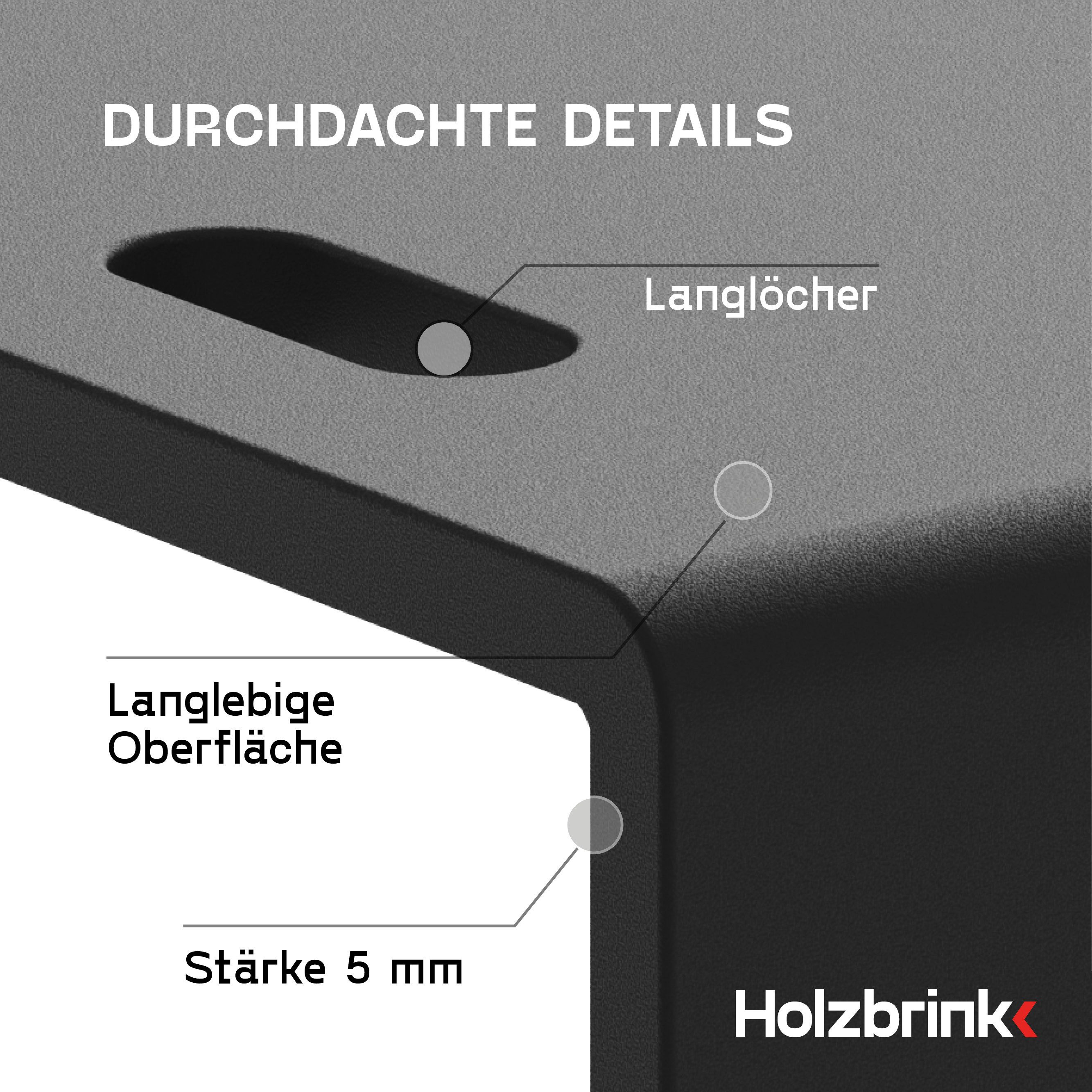 HOLZBRINK Sitzbank Tischgestell Möbelfüße Tischuntergestell inkl. Bodenschoner HLT-05 (Tischkufen), Tischkufen Industriestahl pulverbeschichtet