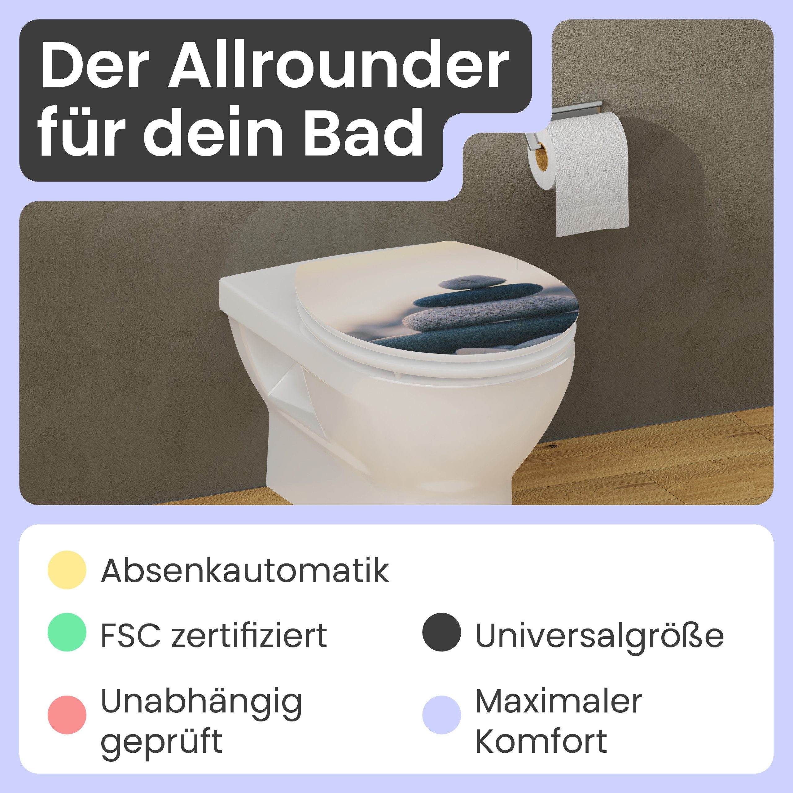 instmaier WC-Sitz Gaia Holz Toilettendeckel, Gestapelte günstig online kaufen