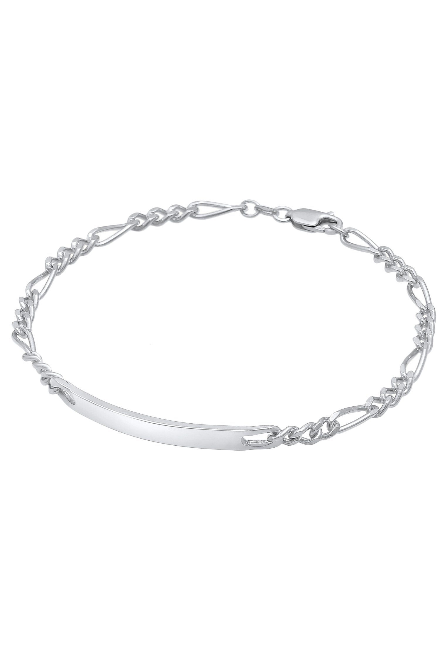 Kuzzoi Armband 925 Silber Herren Platte Klassisch ID Figaro