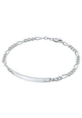 Kuzzoi Armband Herren ID Platte Figaro Klassisch 925 Silber