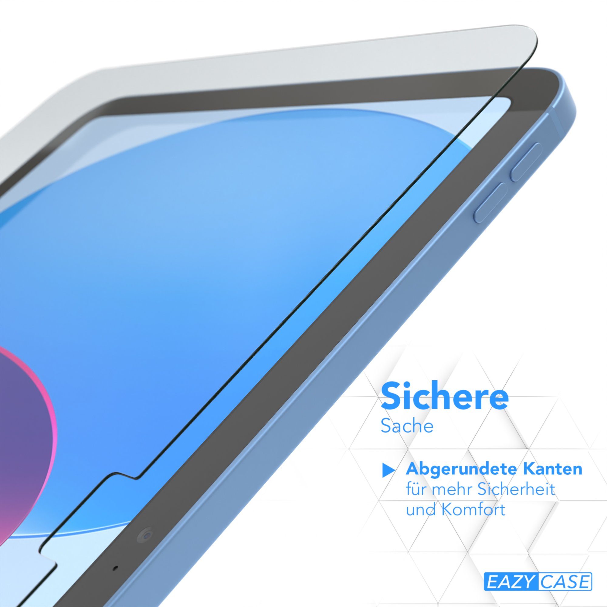 EAZY CASE Schutzfolie Schutzglas für Apple iPad 10. Generation (2022), 10,9 Zoll Panzerglas Displayfolie Tabletschutz Glasfolie Kratzschutz
