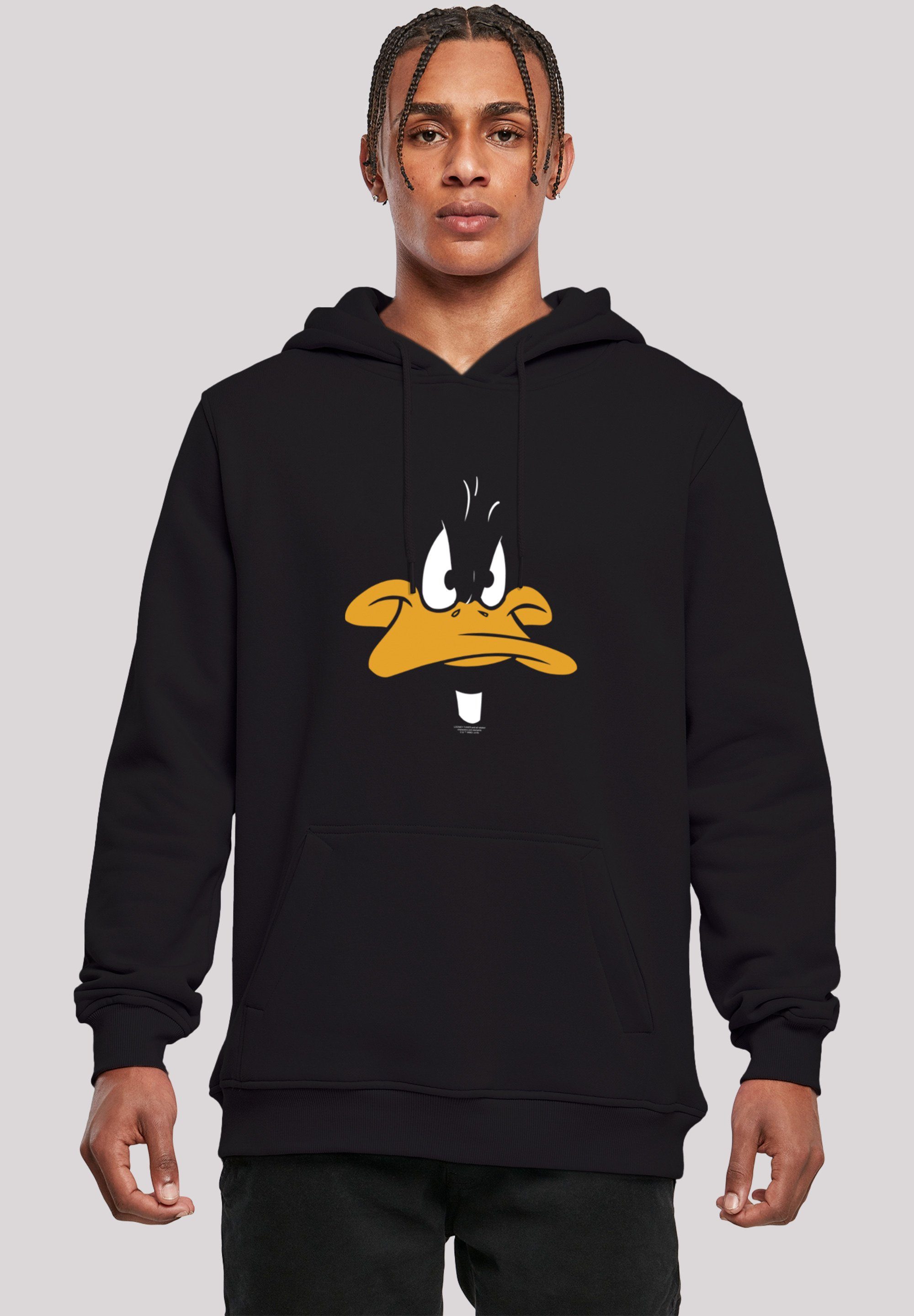 F4NT4STIC Sweatshirt Looney Tunes Daffy Duck Big Face Herren,Premium Merch ,Slim-Fit,Kapuzenpullover,Bedruckt, Verstellbare Kapuze und geräumige  Kängurutasche