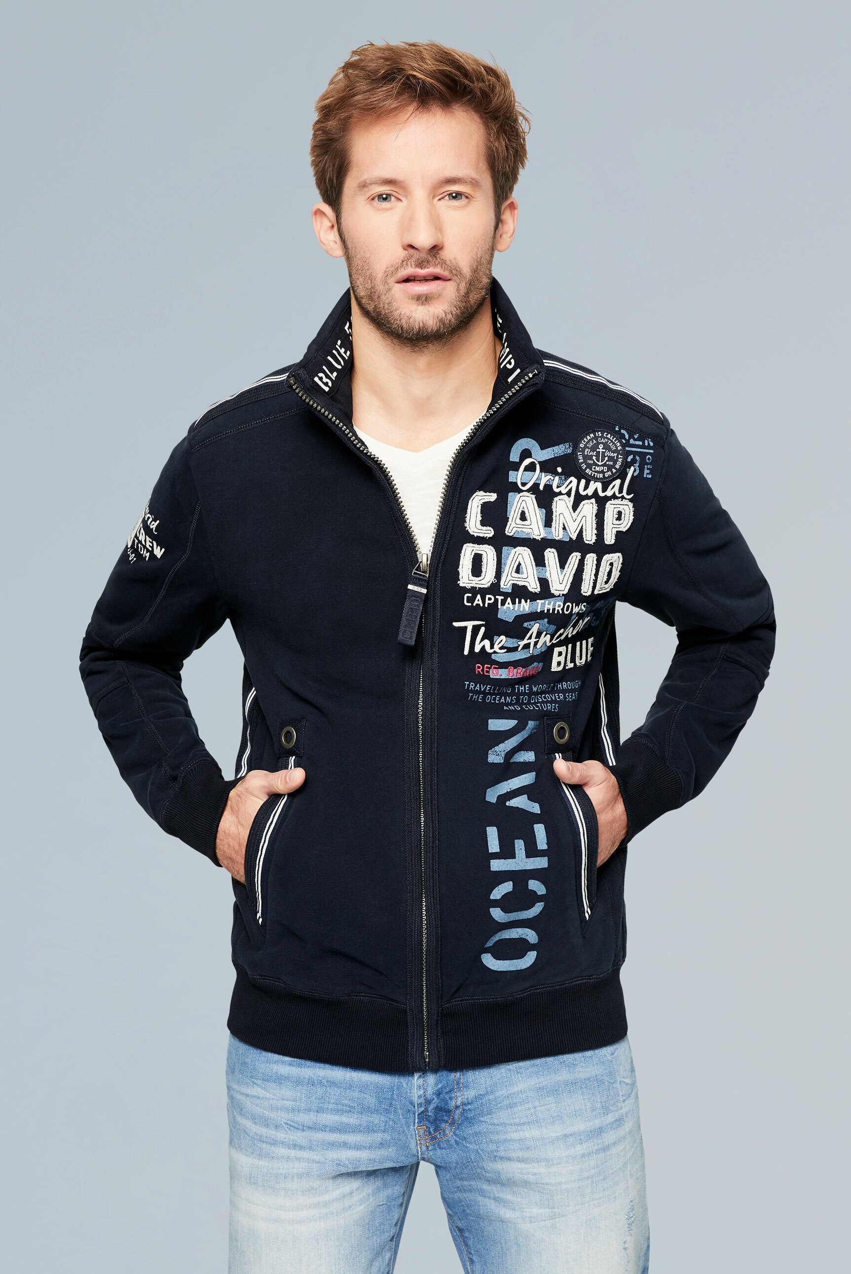 CAMP DAVID Sweatjacke mit flauschiger Innenseite OTTO