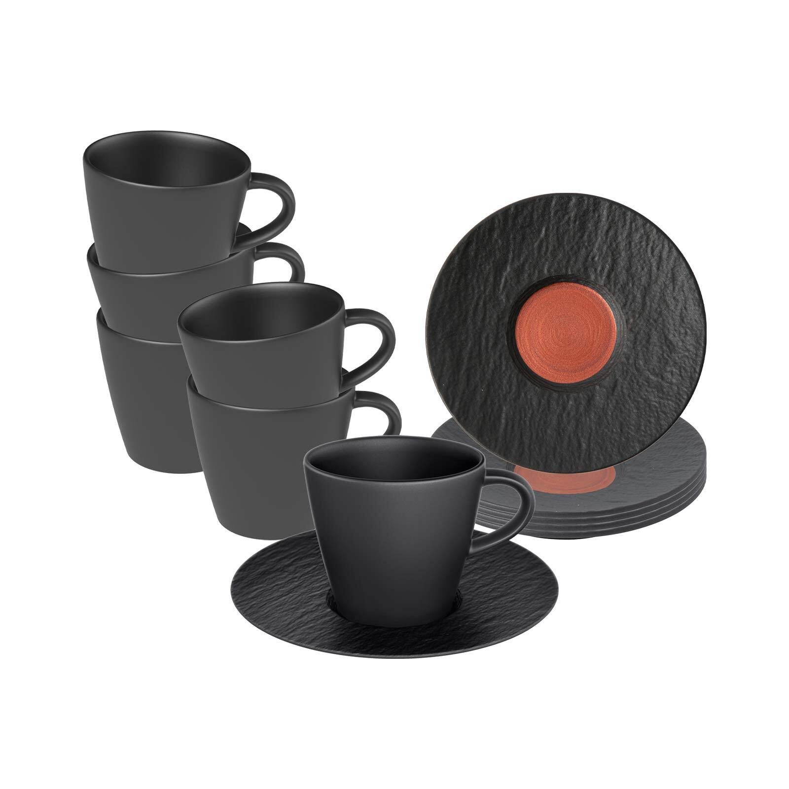 Villeroy & Boch Tasse Manufacture Rock Glow, 12-tlg., Porzellan