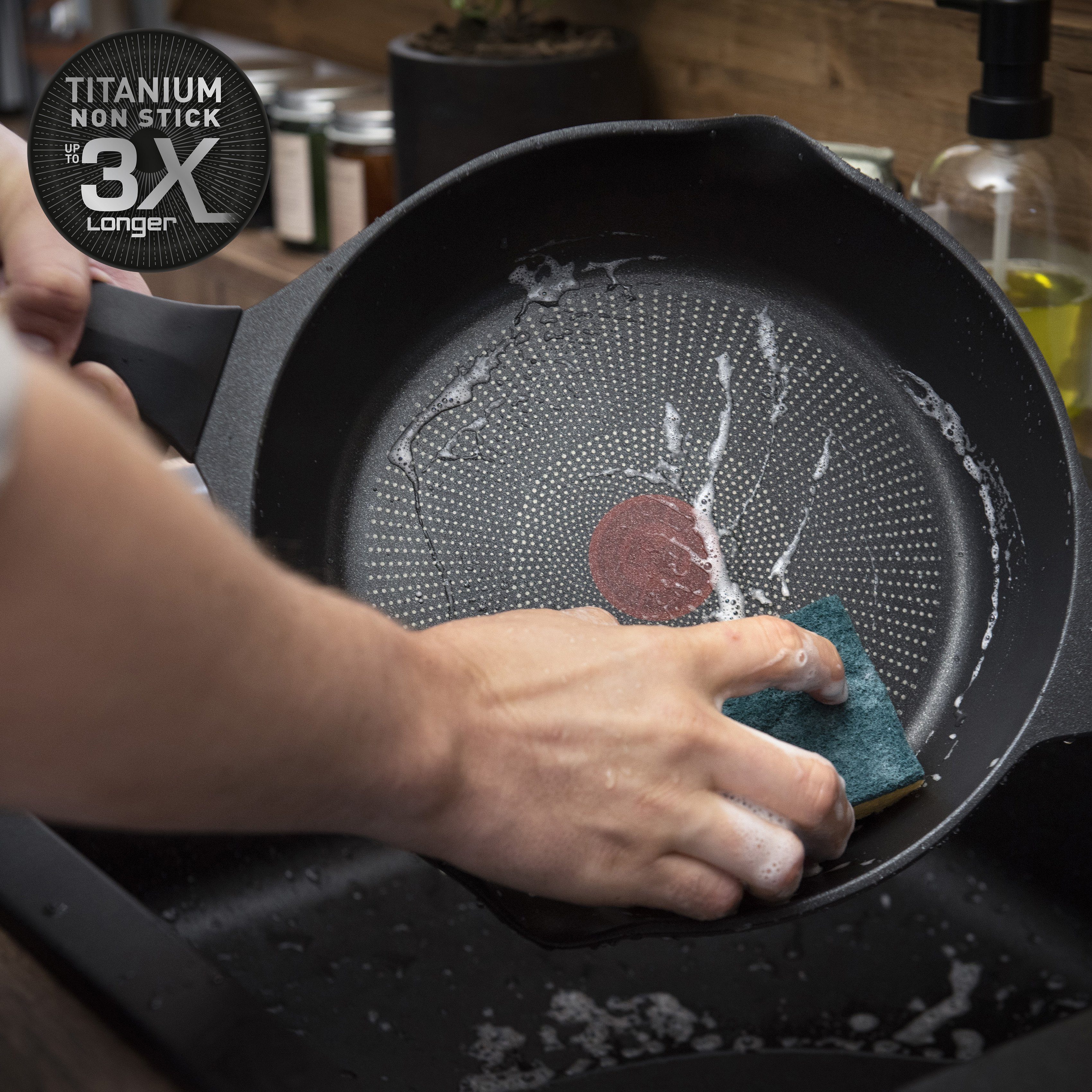 Tefal Bratpfanne Robusto Pfanne Induktion, Aluminium (1-tlg), Thermo-Signal bei idealer Brattemperatur, für alle Herdarten geeignet – Bild 4 von 5