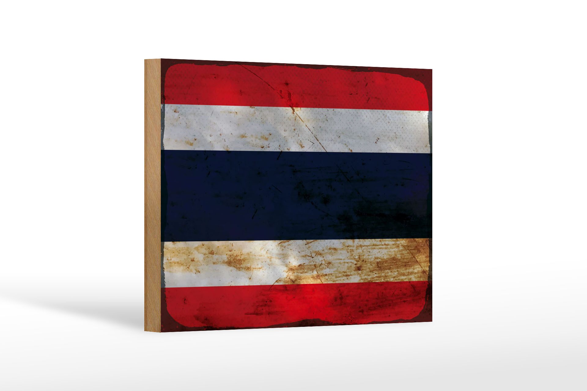 Femer GmbH Holzbild Flagge Thailand 18x12 cm Flag of Thailand Rost, Flaggen (1 St), Glatte Holzfaserplatte (MDF), vorn beschichtet