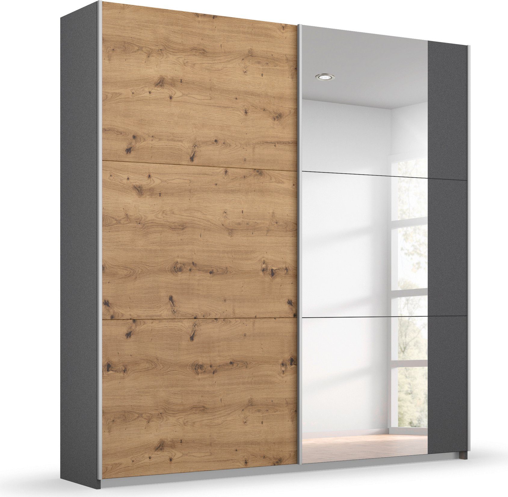 rauch Schwebetürenschrank Kleiderschrank Schrank Garderobe AURELIO (3 Ausstattungen BASIC/CLASSIC/PREMIUM (inkl. SOFT-CLOSE-FUNKTION) zeitloses Design, viele Farben, Breiten 175/218/261 cm MADE IN GERMANY