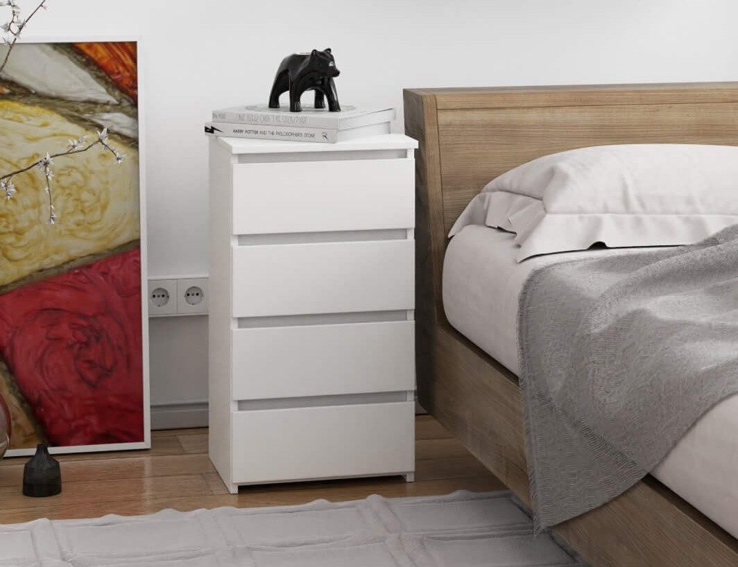 Raumhirsch Furniture Kommode mit 4 Schubladen 40 cm breit Holz Schrank, Highboard / Kommode 40 cm, Sideboard Organizer für jeden Raum