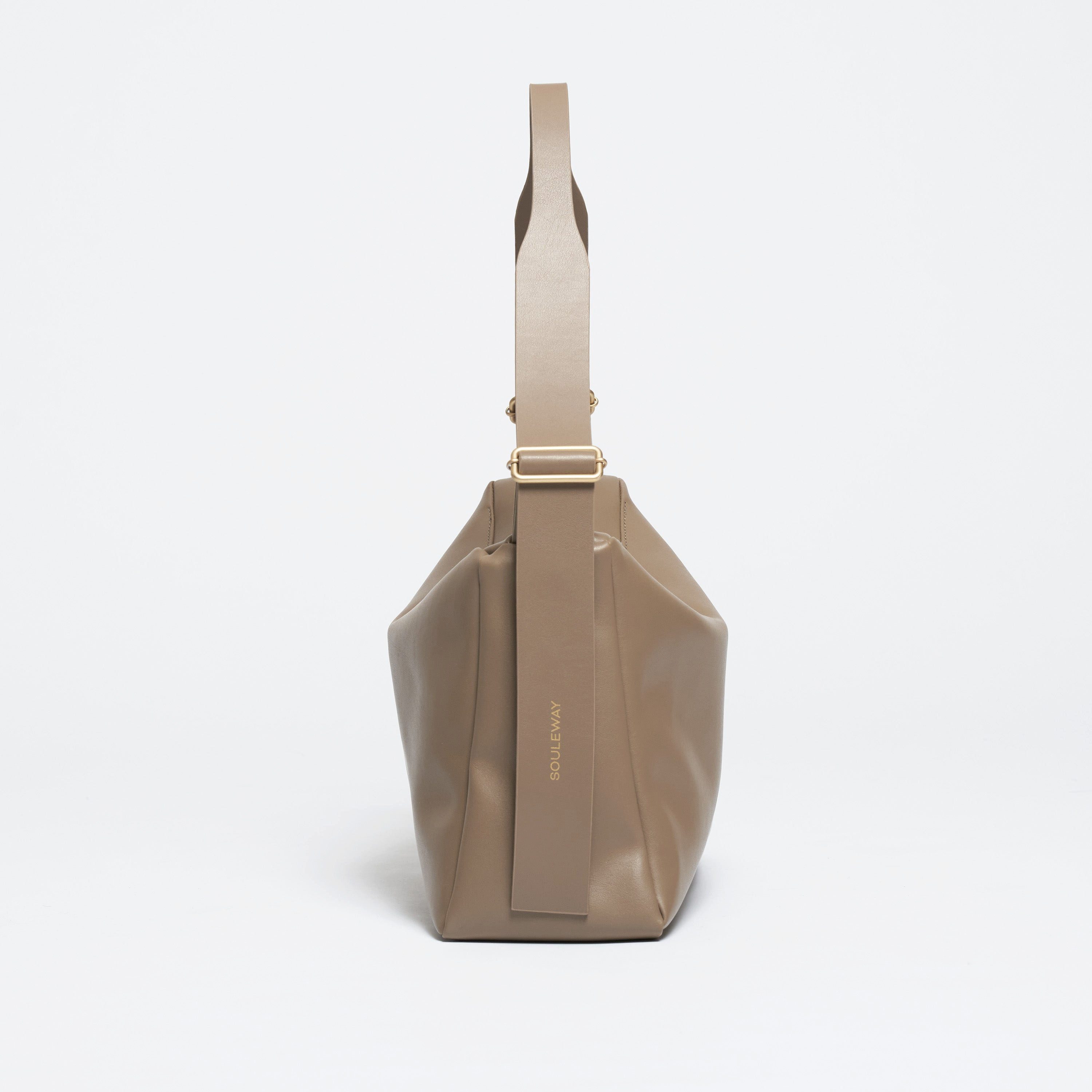 Souleway Handtasche Slouchy Shoulder Bag - made of vegan olive leather Oleatex, Hergestellt in Deutschland, wasserabweisend