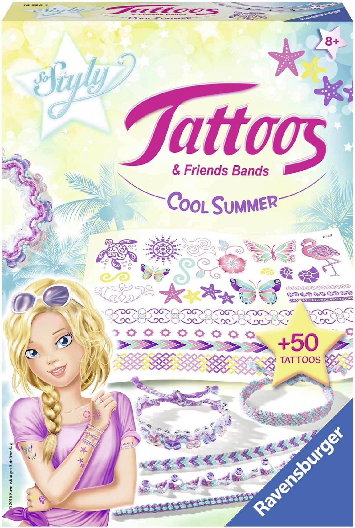 Ravensburger Kreativset So Styly, Tattoos & Friends Bands Cool Summer, (Set), für tolle Armbänder, Made in Europe