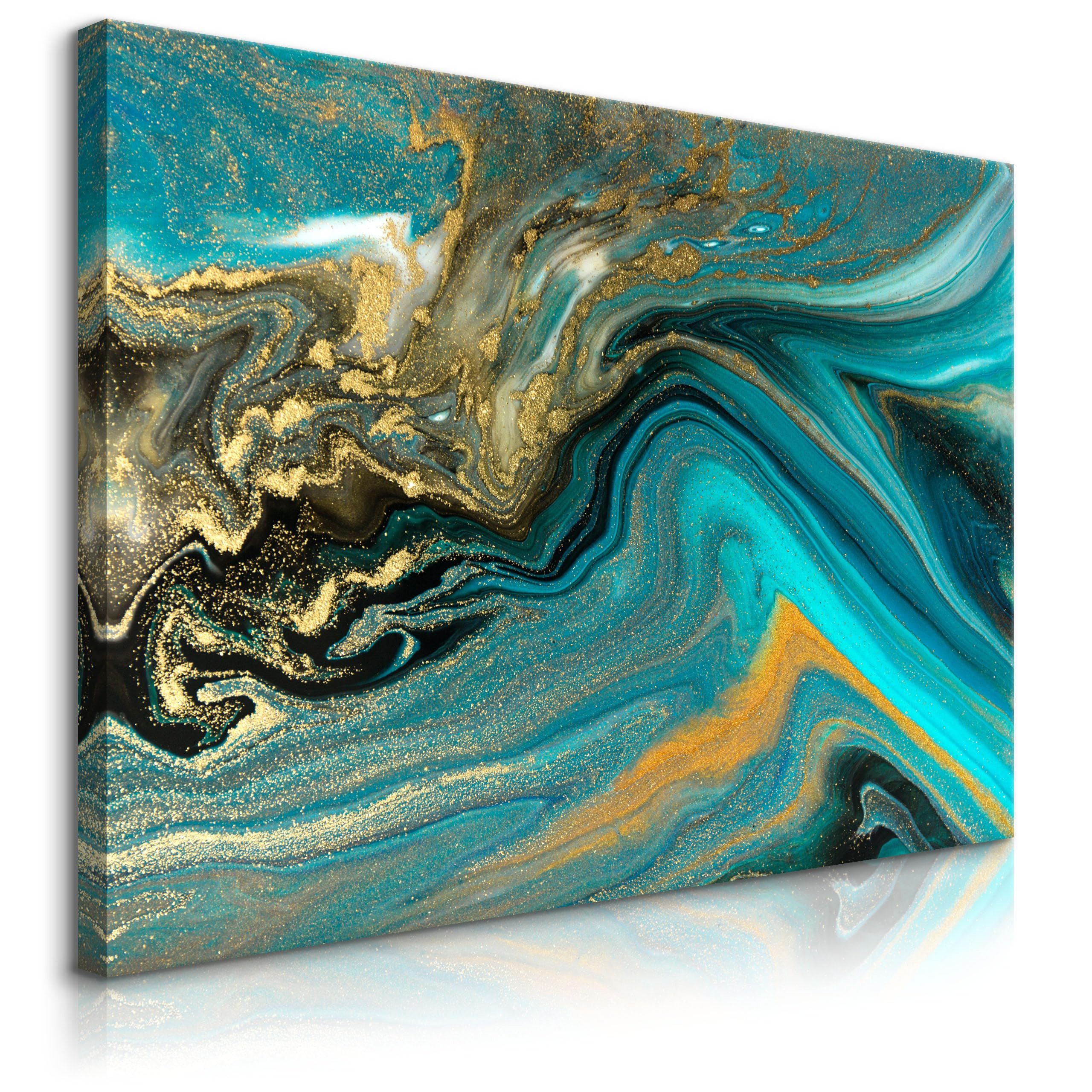 Muralo Leinwandbild Abstrakt – Leinwandbild Wandbild Kunstdruck Wohnzimmer, Abstrakt (1 St), Abstrakter Marmor, 30 x 20 cm, aufhängefertig