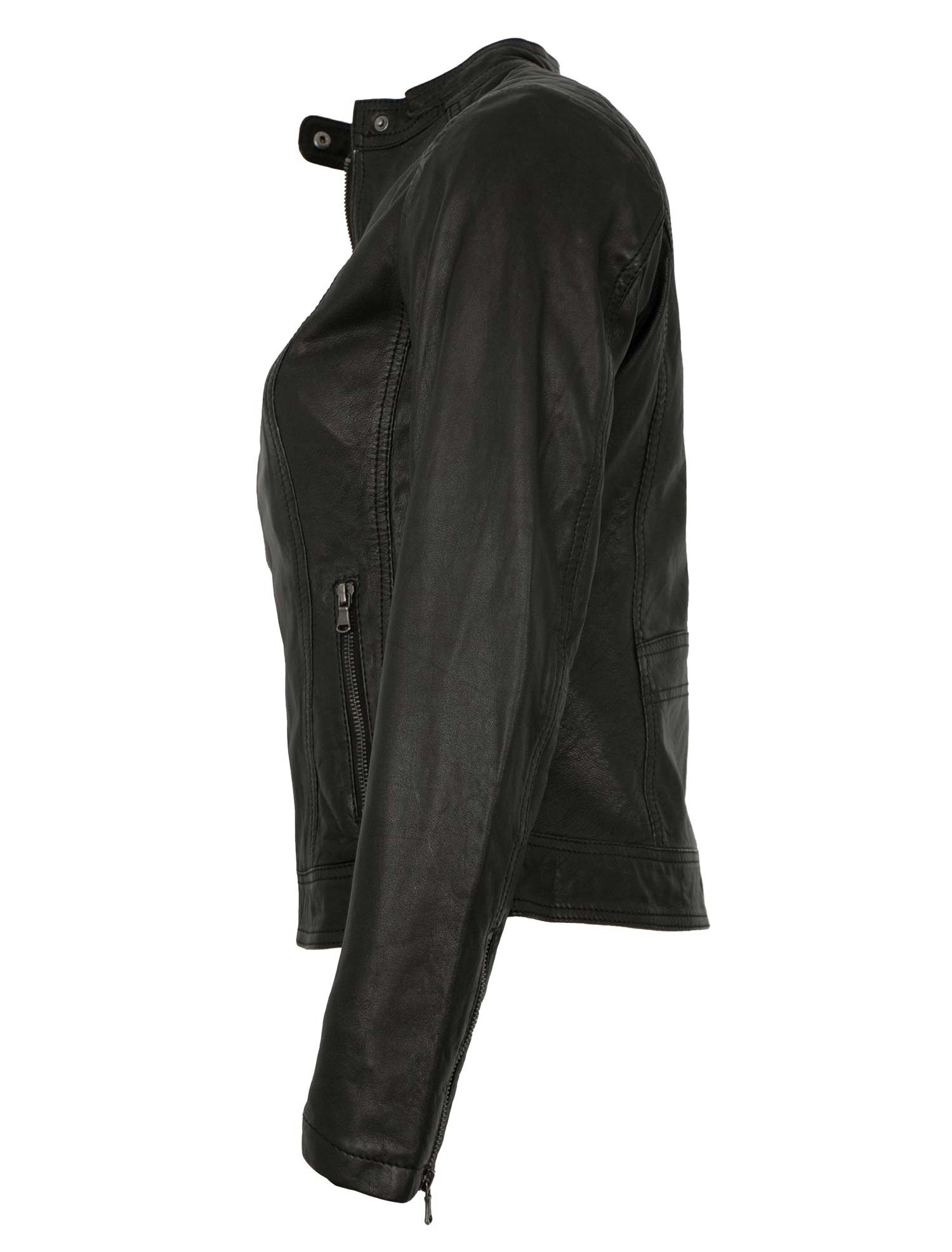 7eleven Lederjacke Moni 7eleven - Damen Lederjacke Lammnappa schwarz günstig online kaufen