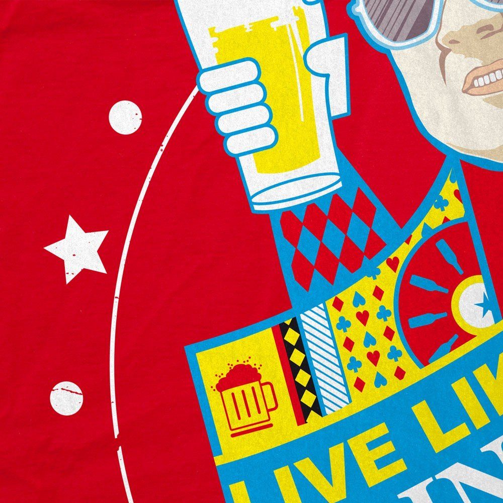 like hanover vegas King beer drink casino Herren rot T-Shirt Live las style3 a Print-Shirt chow bier
