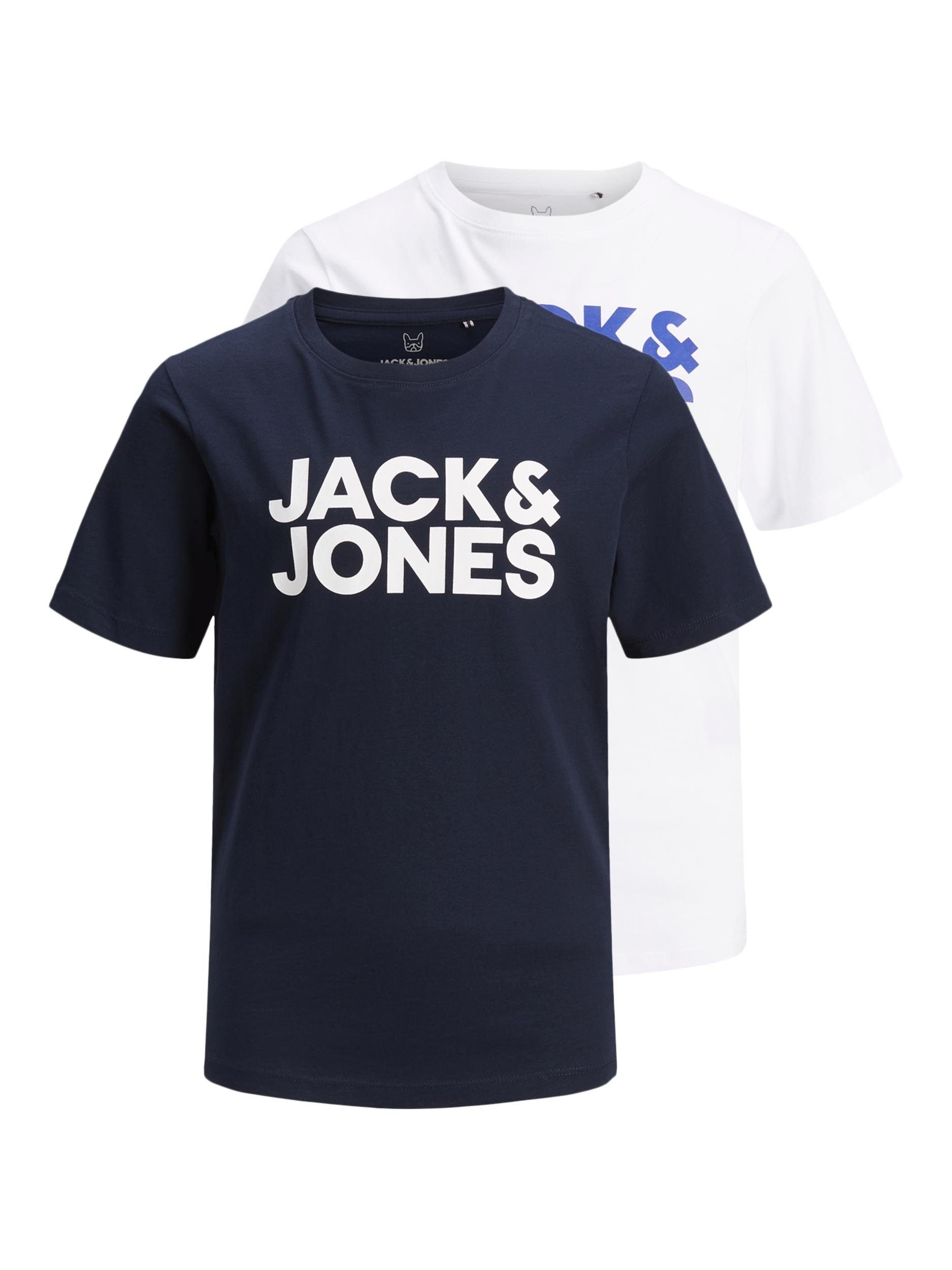 Jack & Jones Junior T-Shirt (2-tlg) JJECORP LOGO TEE CREW NECK 2PK JNR