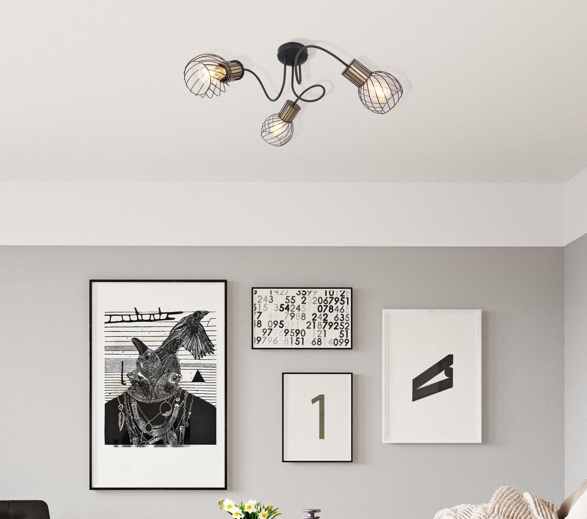 GLOBO LIGHTING Deckenleuchte ARGUSTO, ohne Leuchtmittel, Deckenlampe/Wohnzimmer/Schlafzimmer/modern